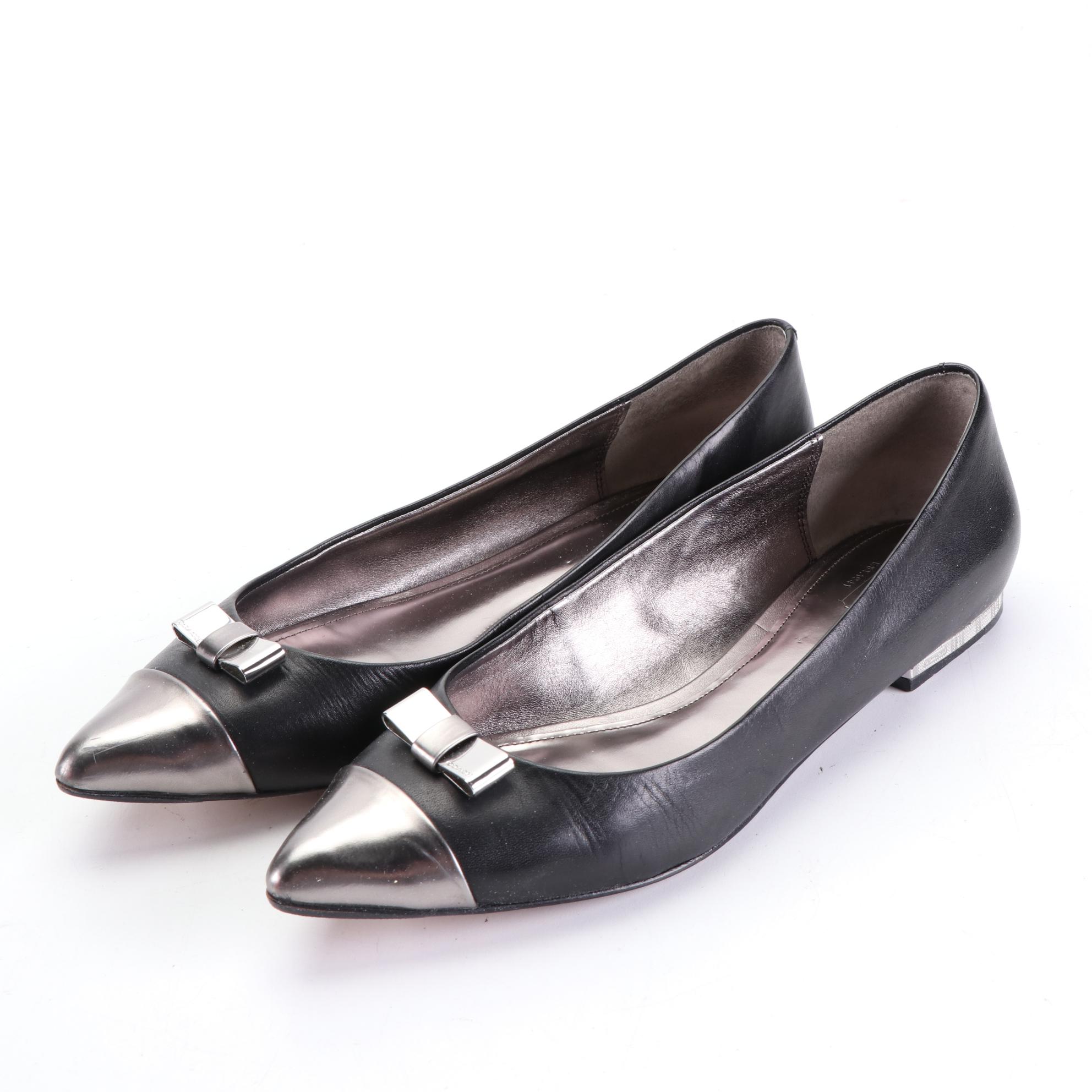 Coach Pointed Toe Flats in Suede and Leather with Boxes