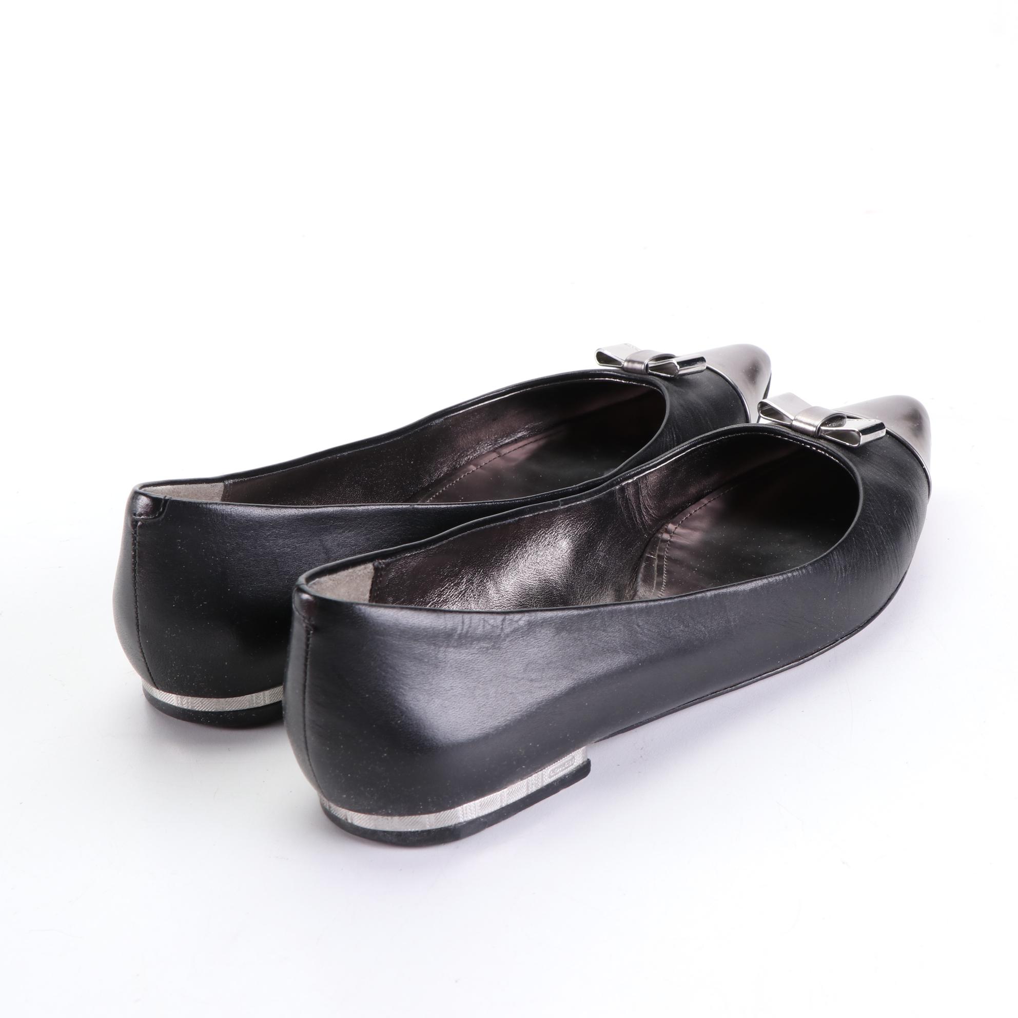 Coach Pointed Toe Flats in Suede and Leather with Boxes