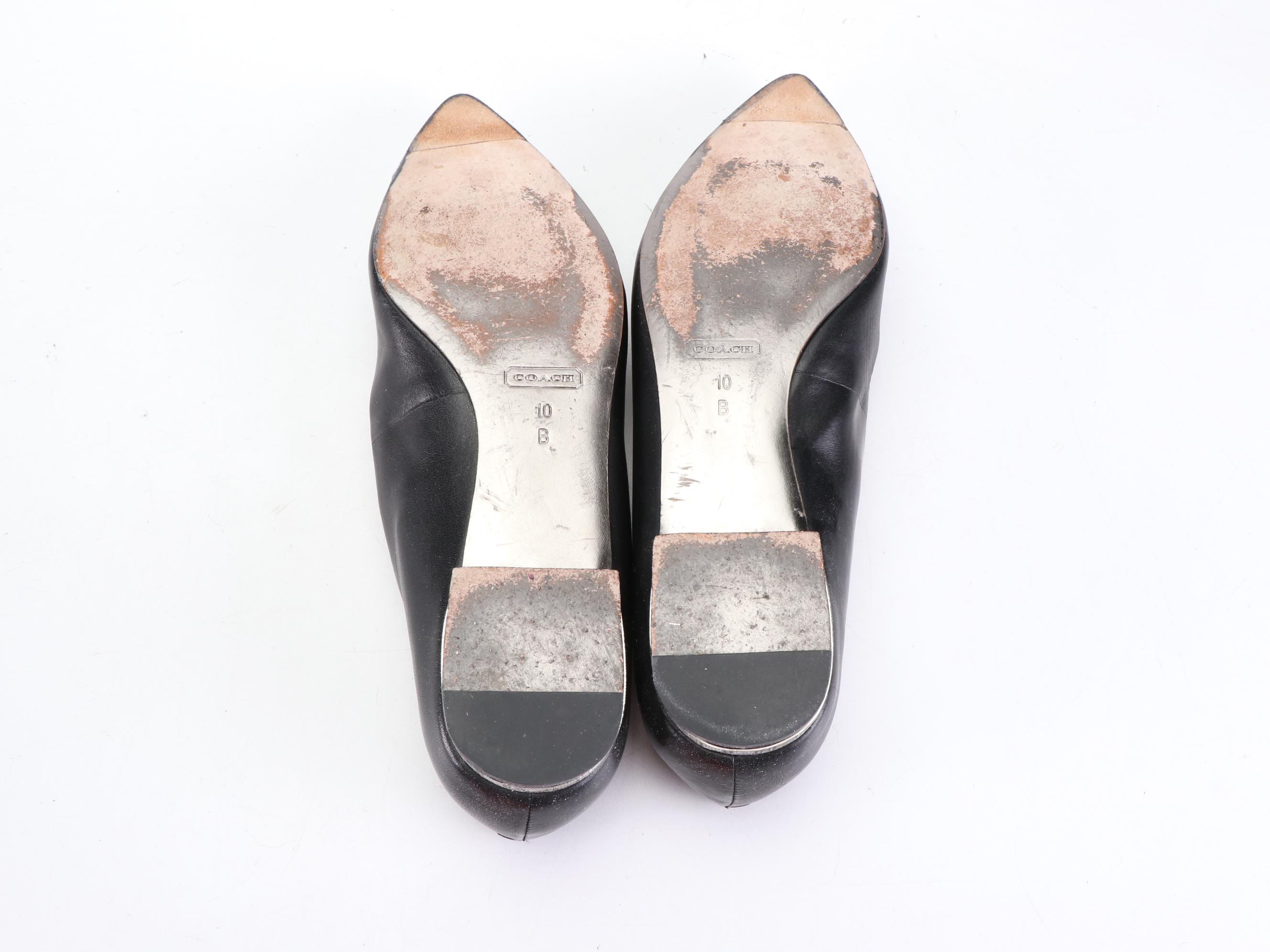 Coach Pointed Toe Flats in Suede and Leather with Boxes