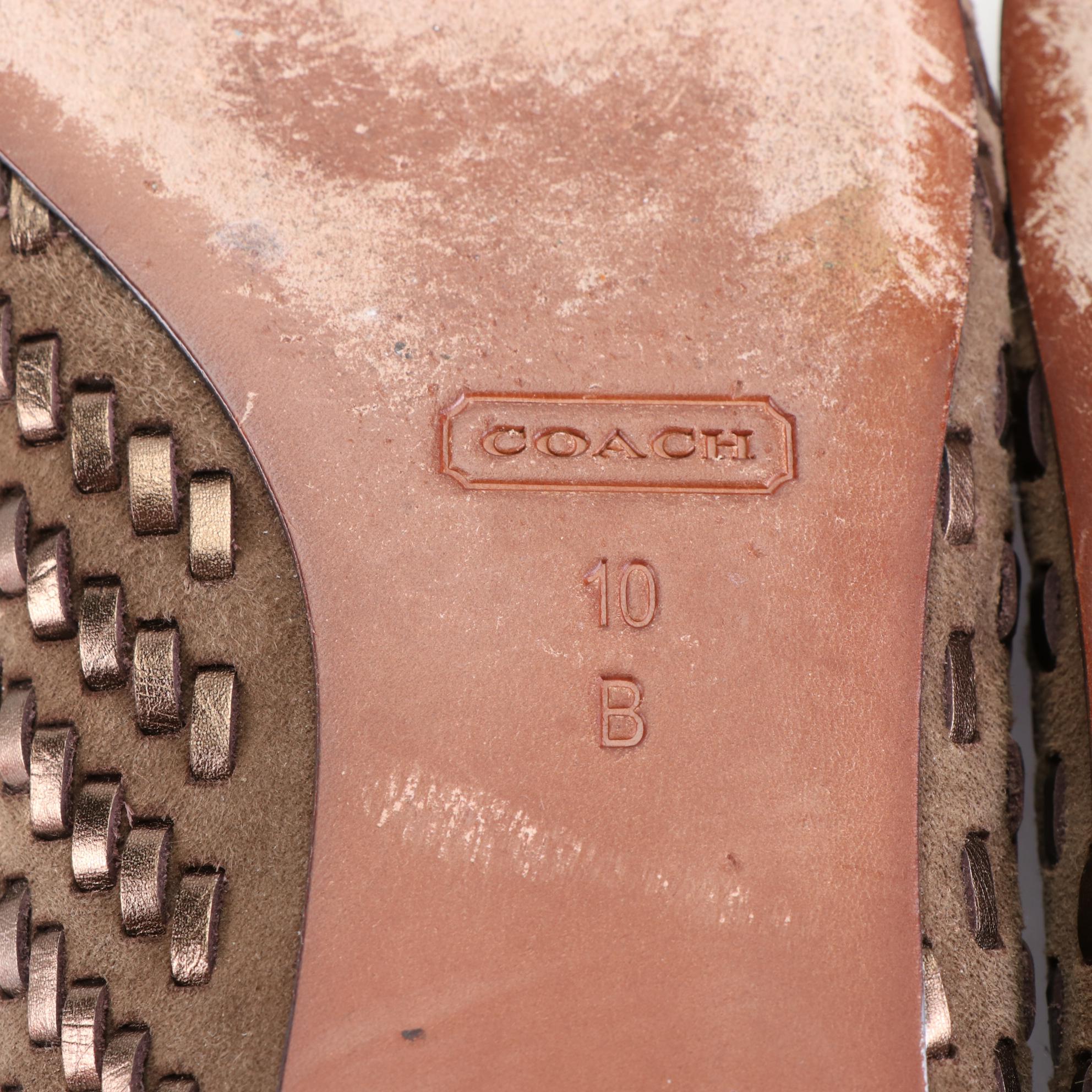 Coach Pointed Toe Flats in Suede and Leather with Boxes