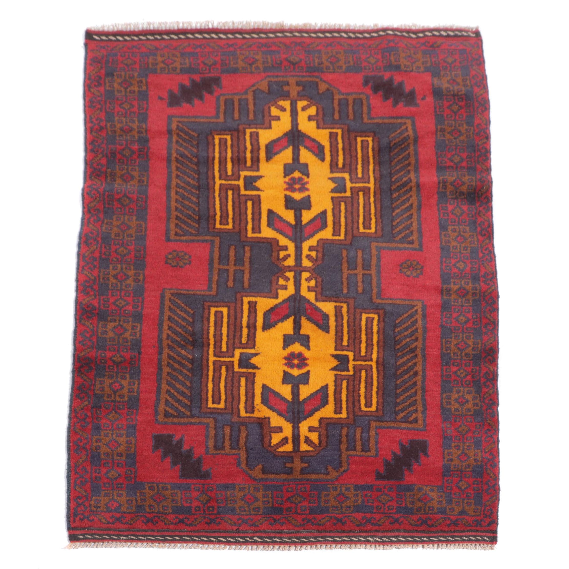 2'10 x 4'7 Hand-Knotted Afghan Taimani Accent Rug