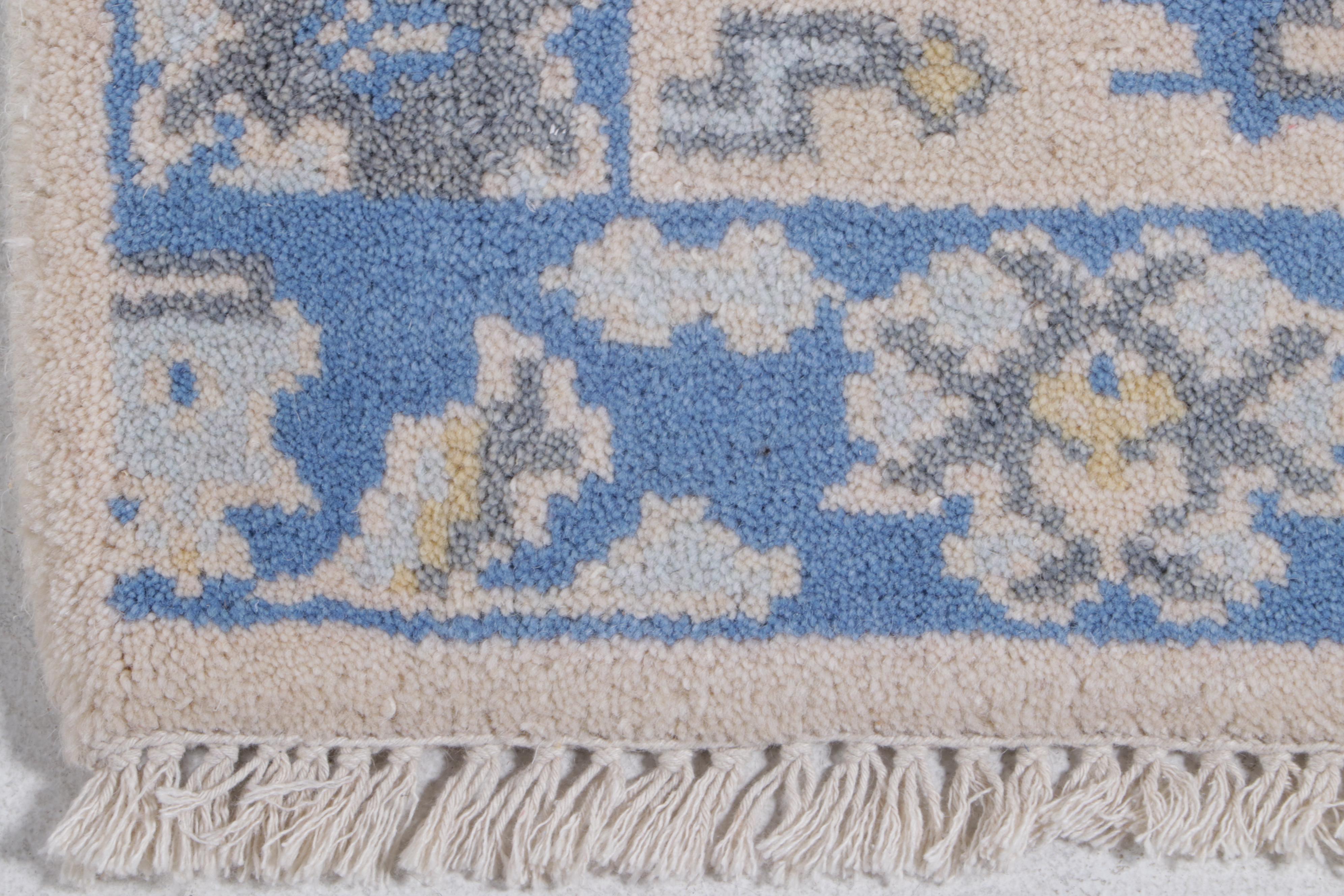 2'7 x 8'2 Hand-Knotted Indo-Turkish Oushak Carpet Runner