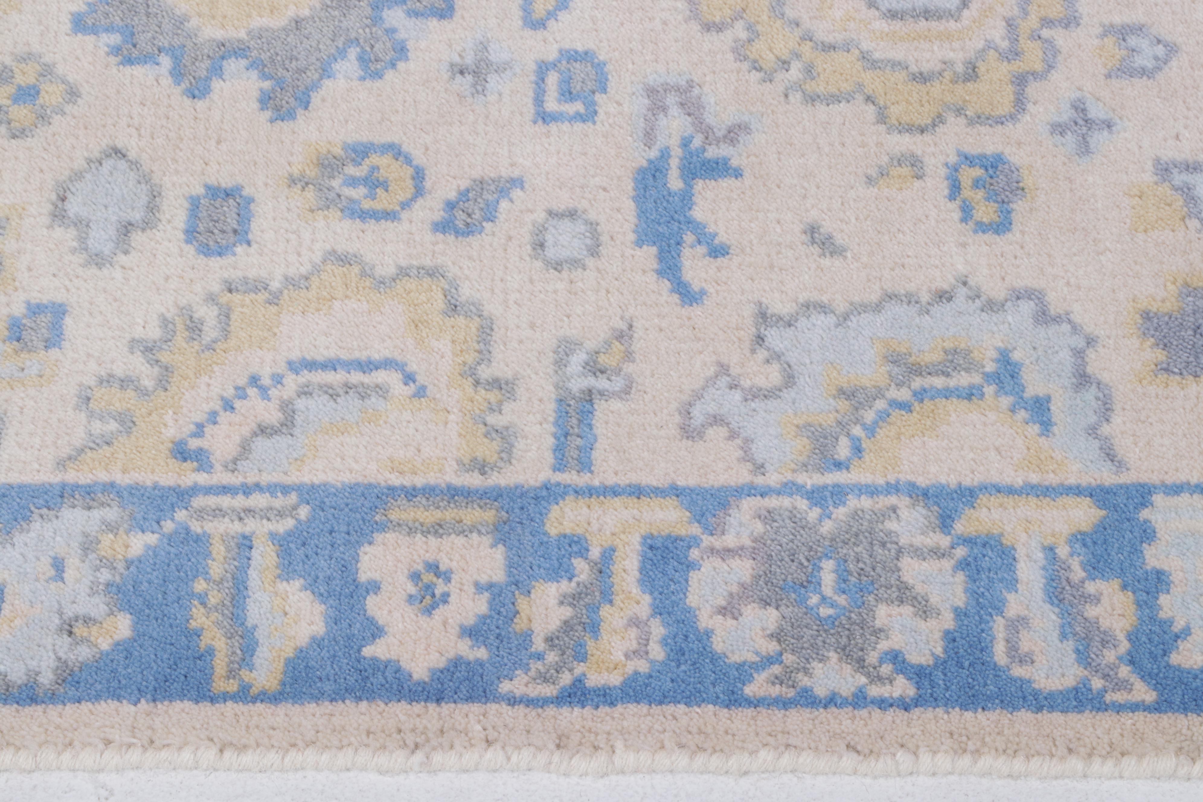 2'7 x 8'2 Hand-Knotted Indo-Turkish Oushak Carpet Runner