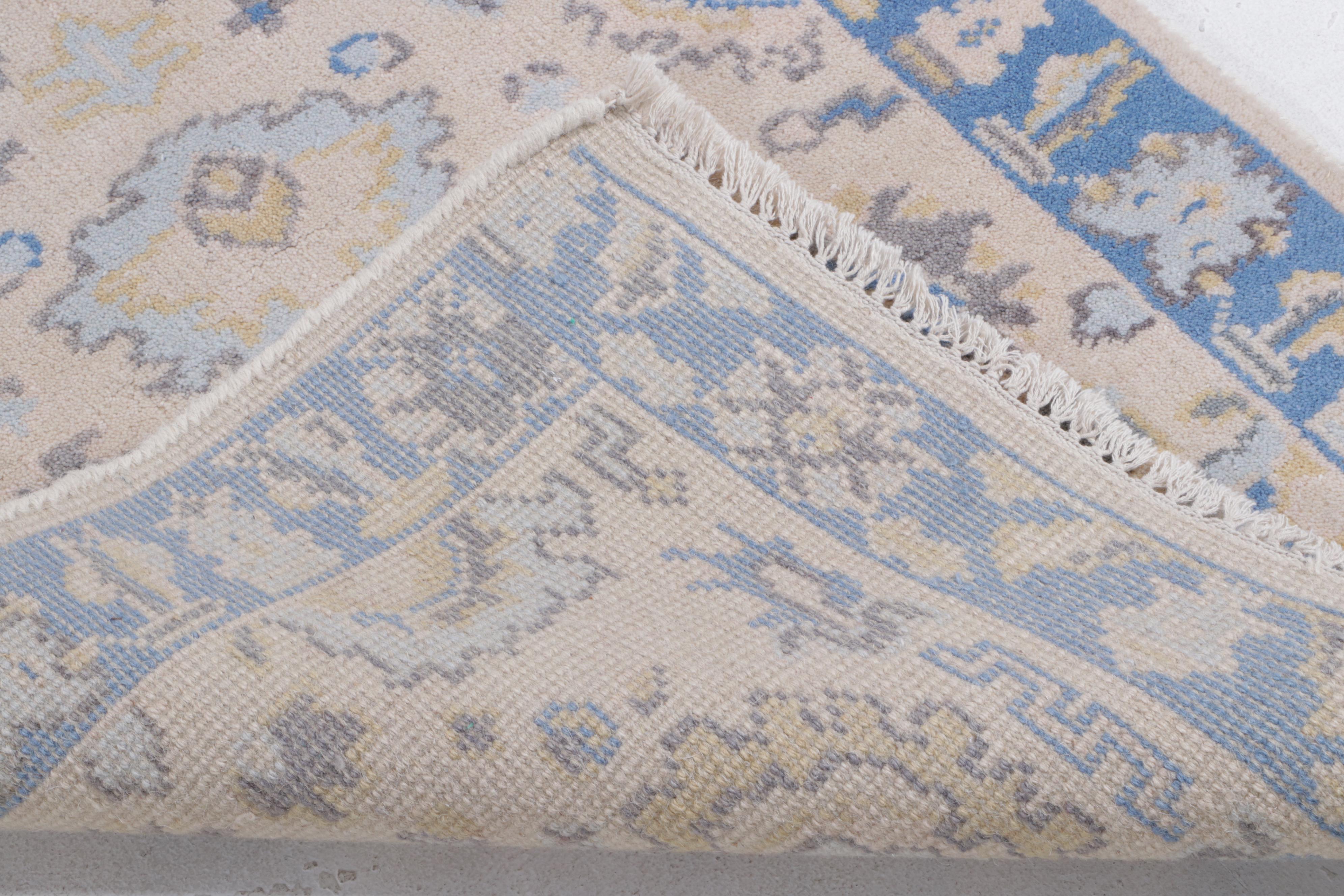 2'7 x 8'2 Hand-Knotted Indo-Turkish Oushak Carpet Runner