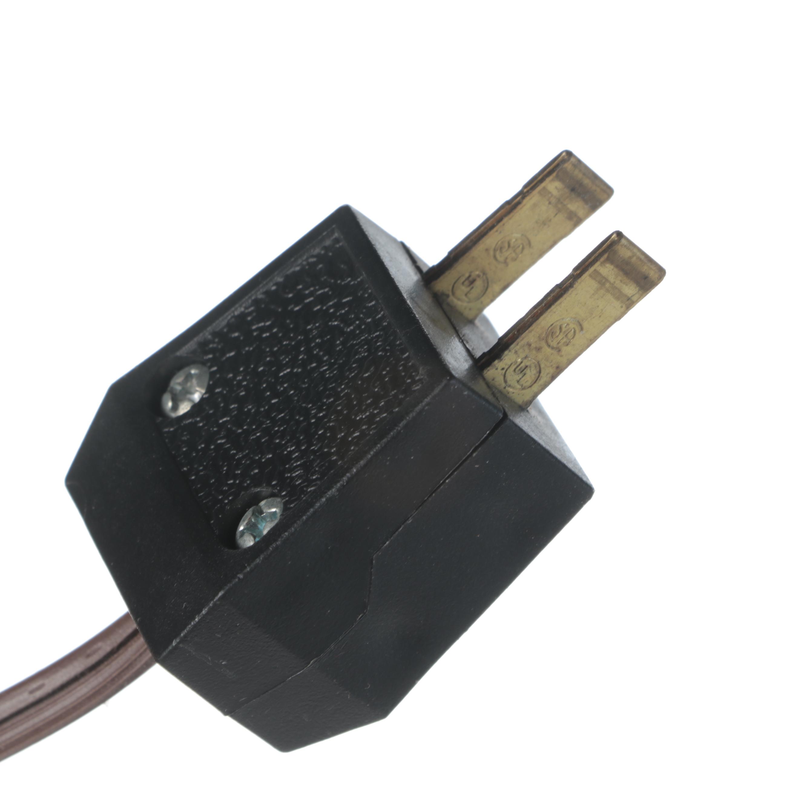 Pair of Painted Glass Font and Wooden Table Lamps, Mid-20th Century