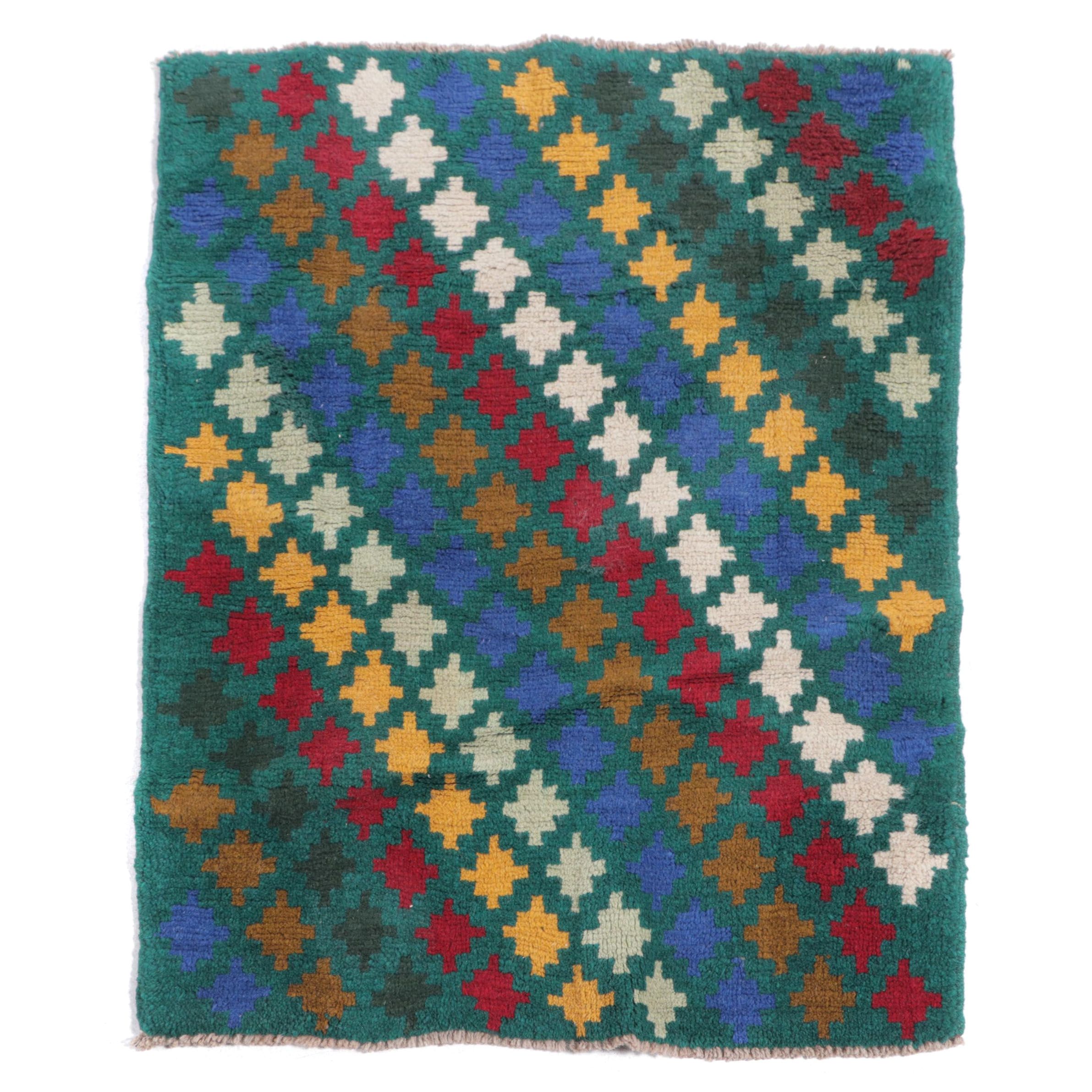 2'2 x 3'1 Hand-Knotted Persian Gabbeh Accent Rug