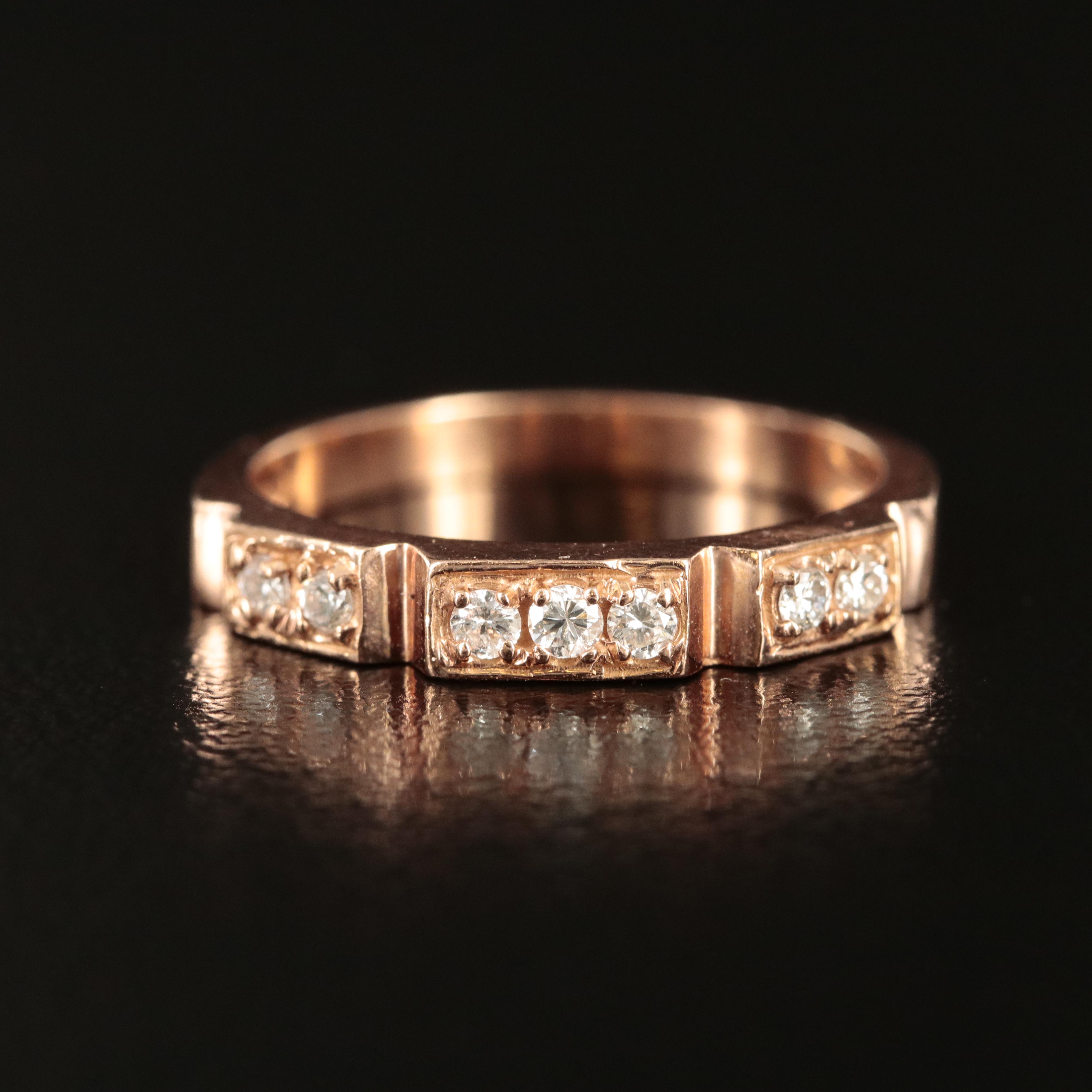 14K Rose Gold 0.15 CTW Diamond Band