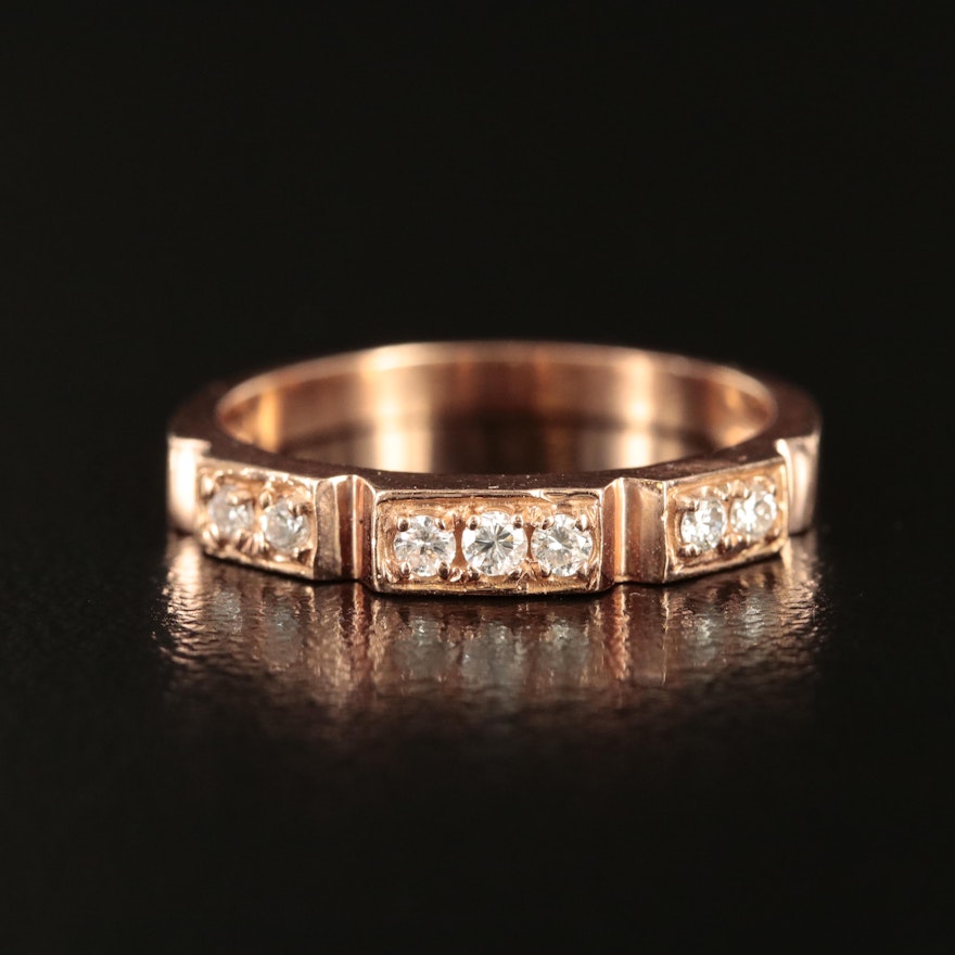 14K Rose Gold 0.15 CTW Diamond Band