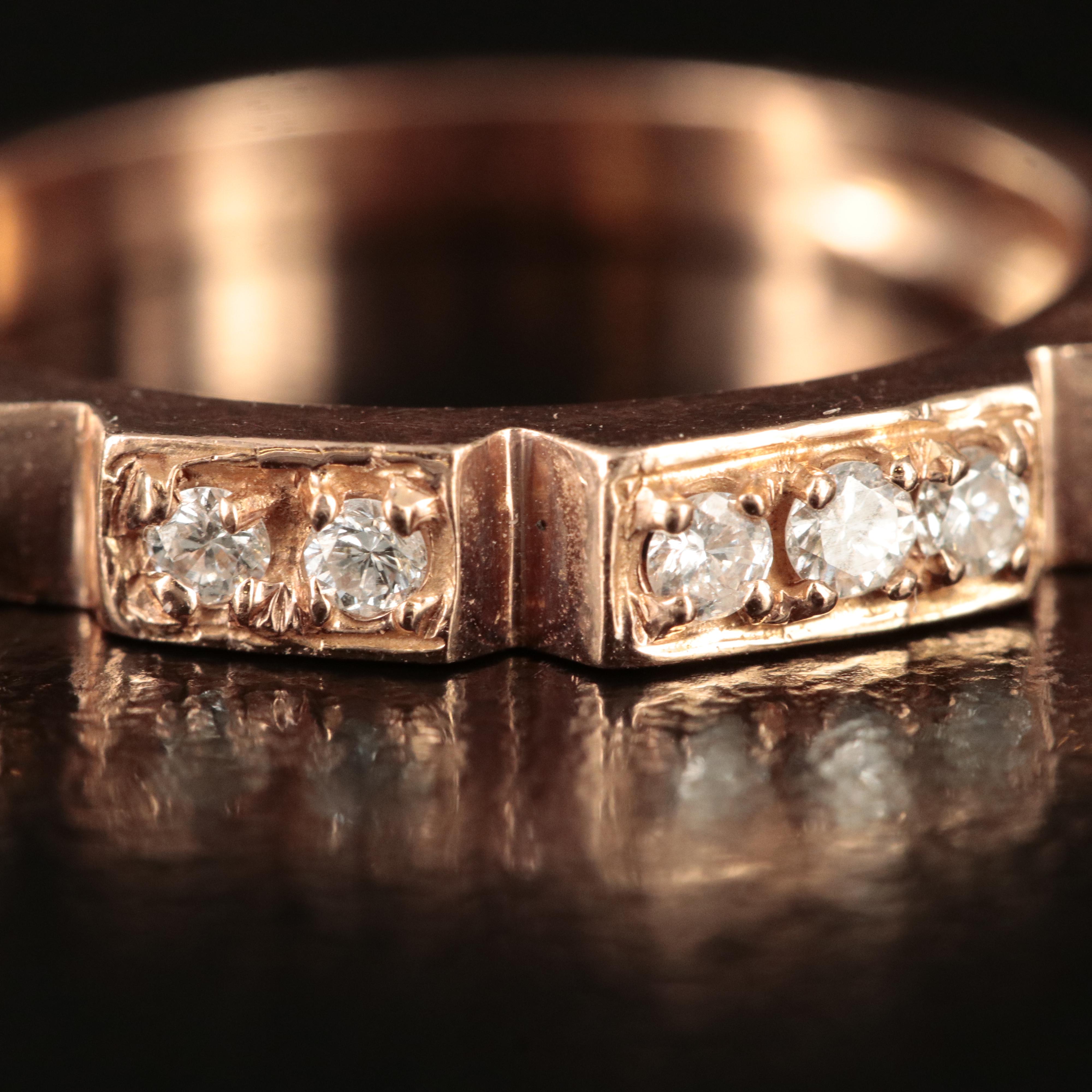 14K Rose Gold 0.15 CTW Diamond Band