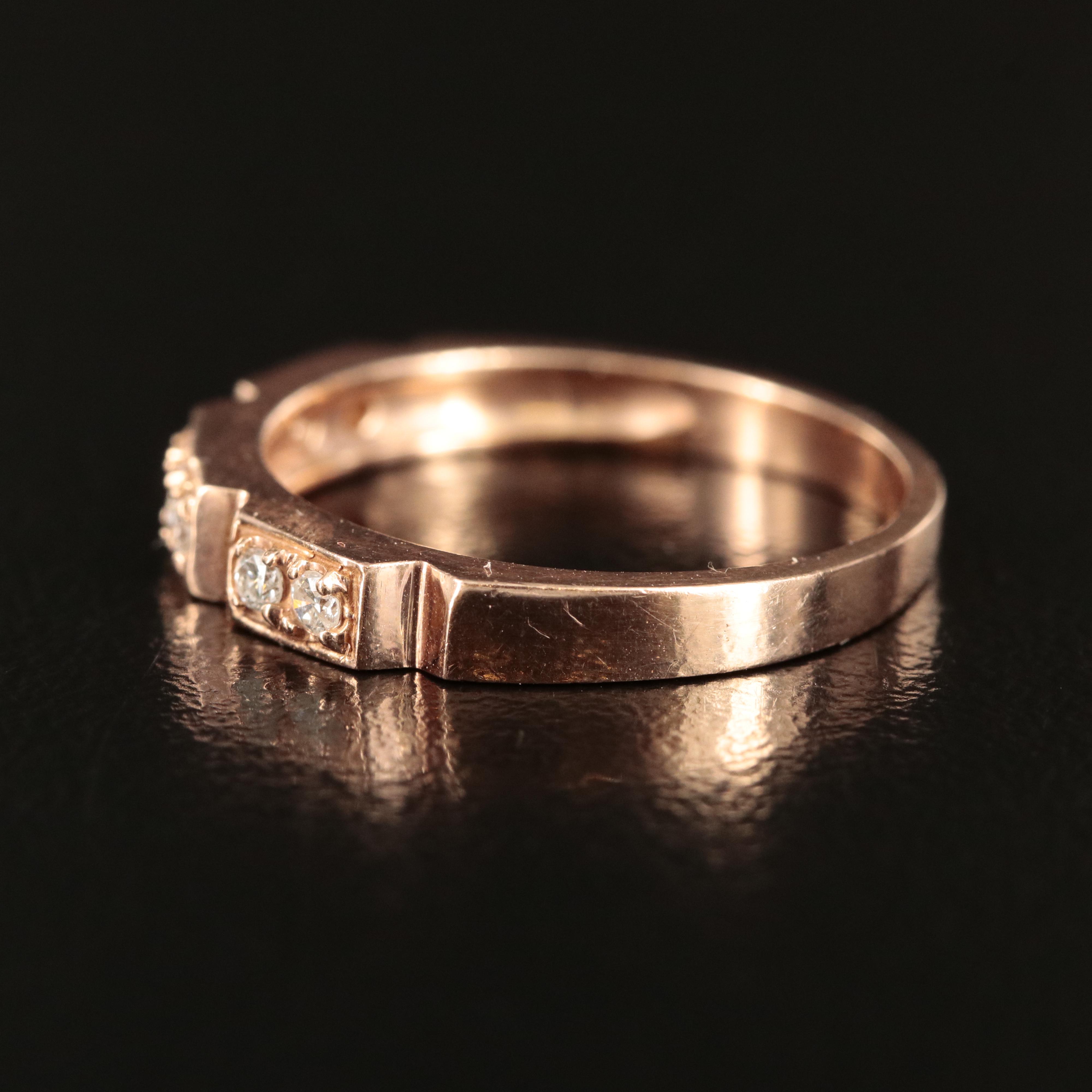 14K Rose Gold 0.15 CTW Diamond Band