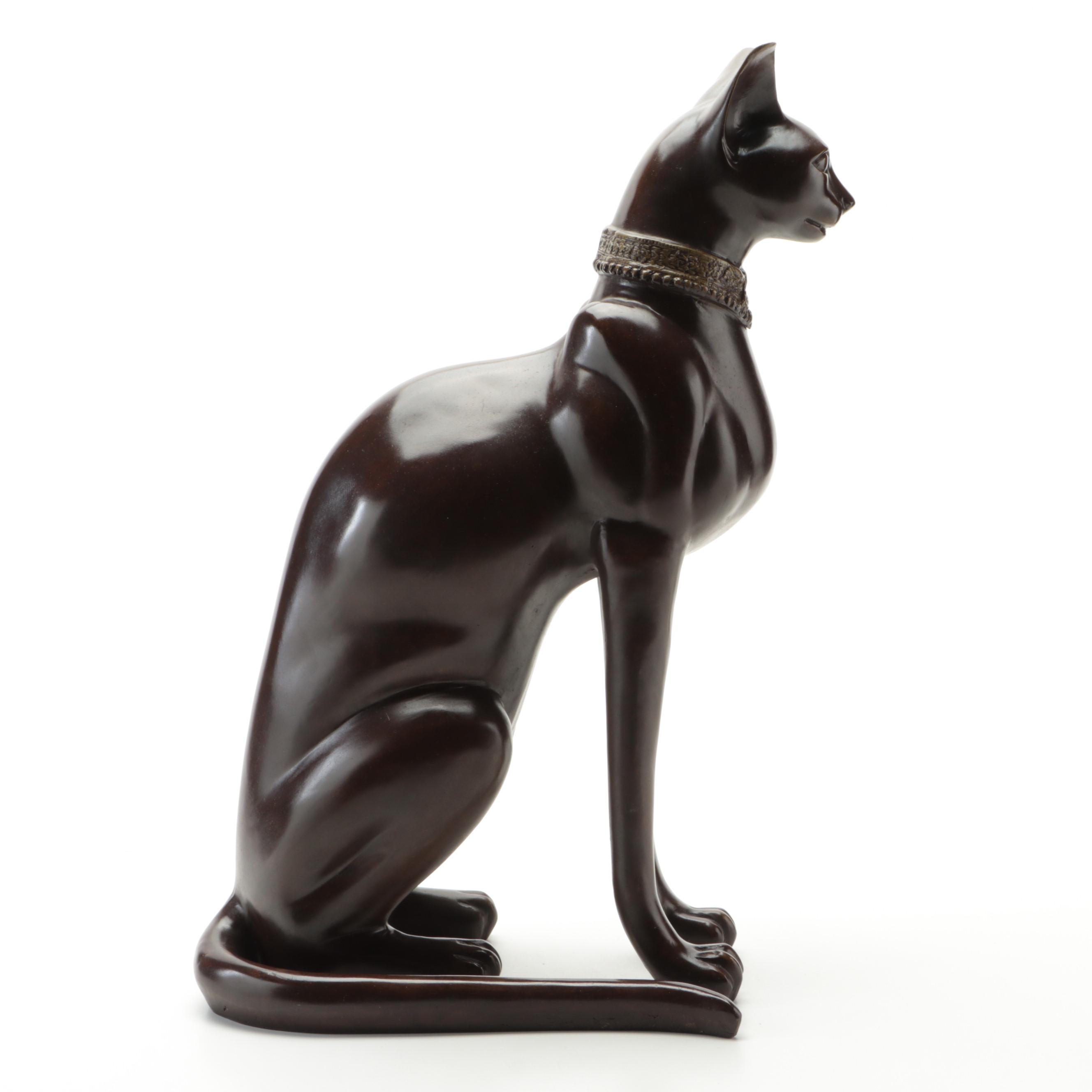 Mid Century Modern Cat Sculpture After Tiot