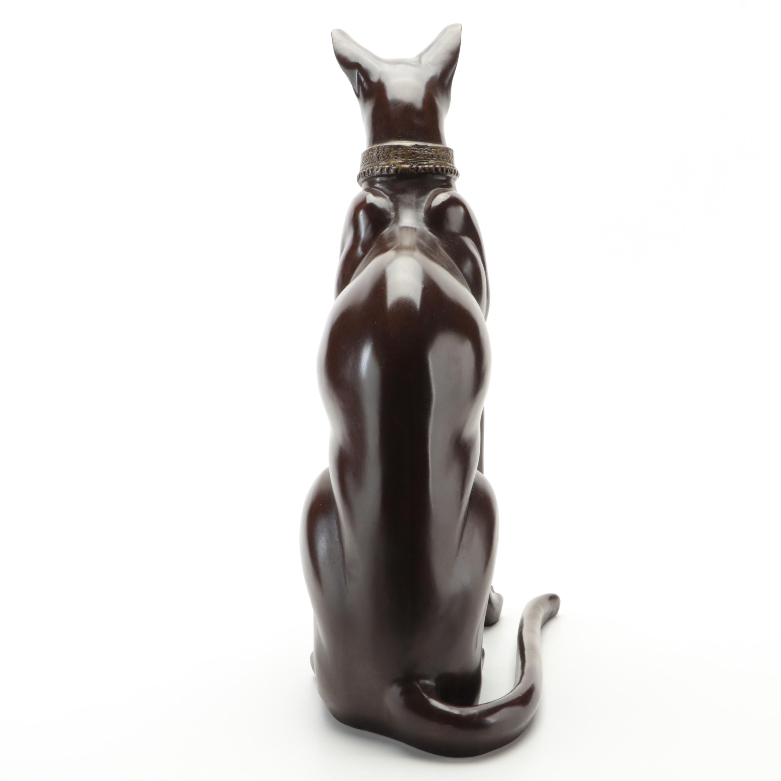 Mid Century Modern Cat Sculpture After Tiot