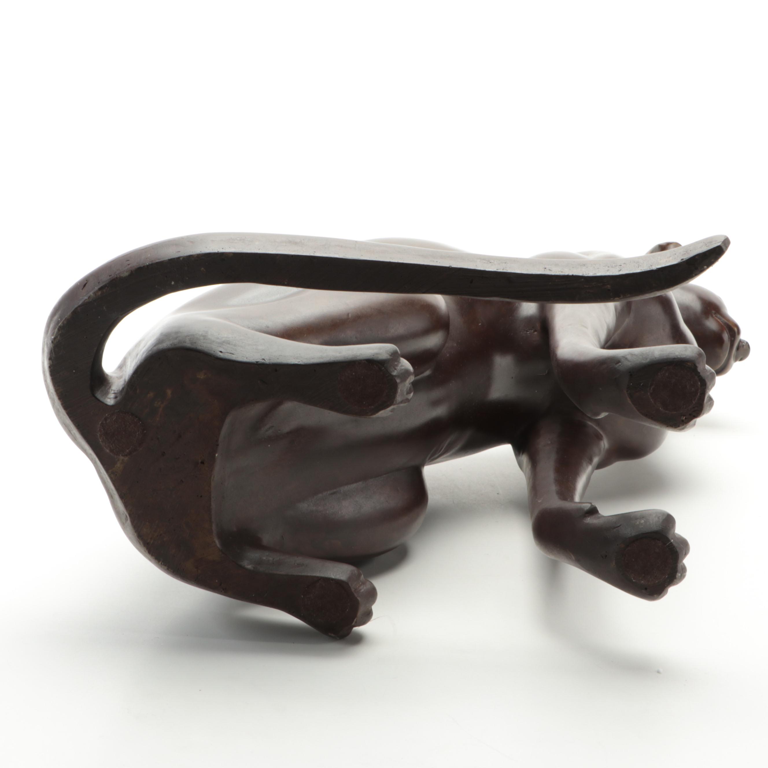 Mid Century Modern Cat Sculpture After Tiot