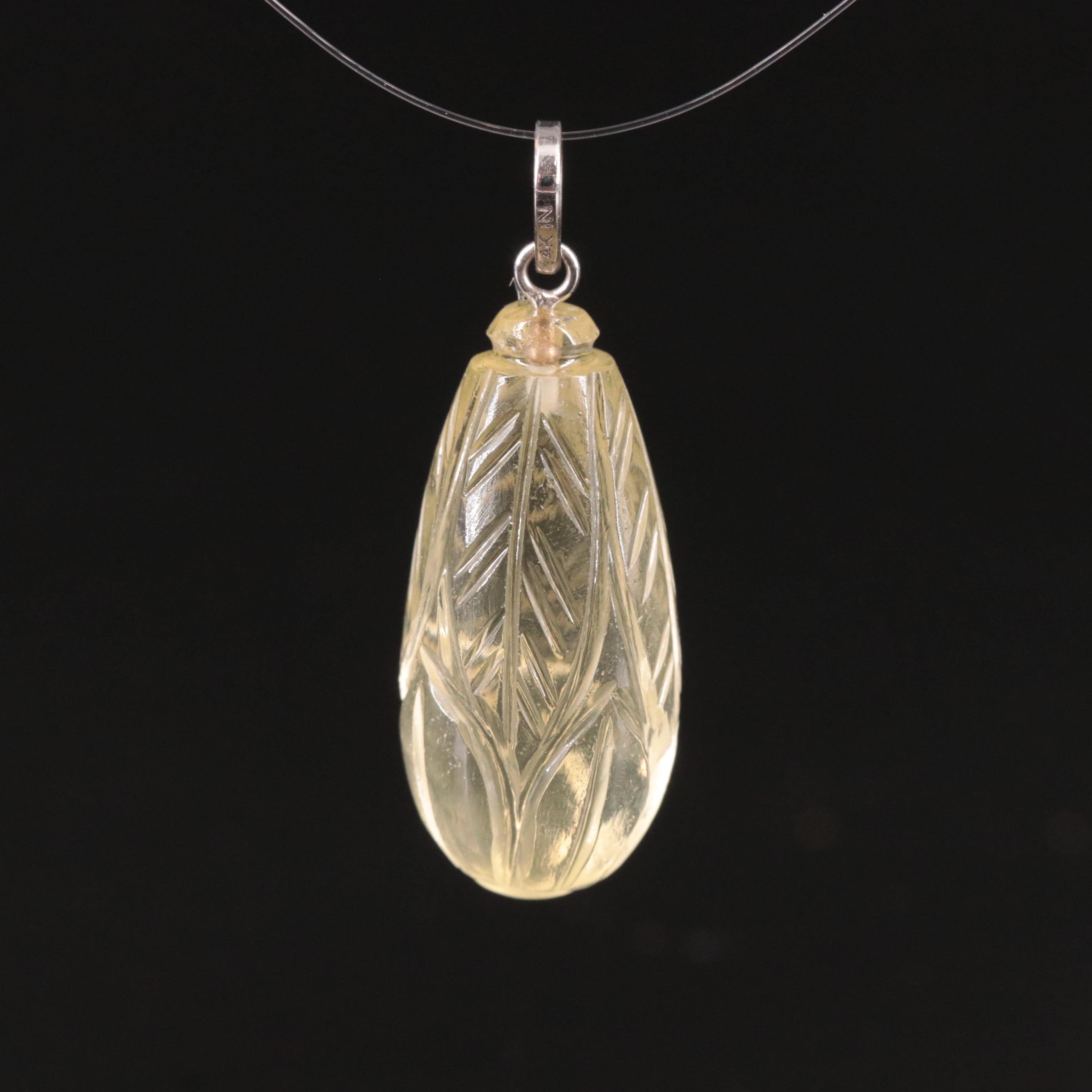 14K Citrine Pendant