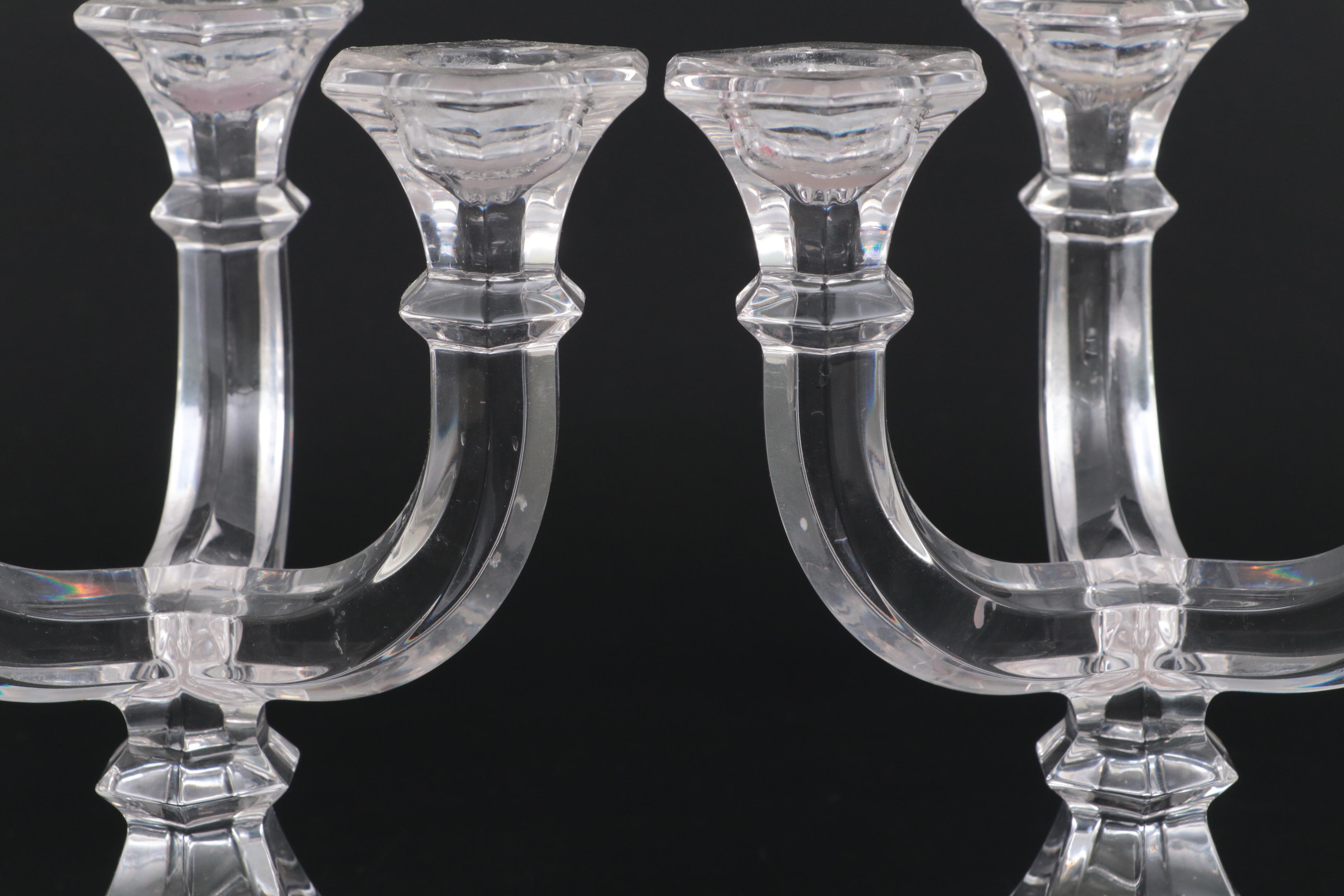 Villeroy & Boch Glass Vase with Other Three Arm Candelabras