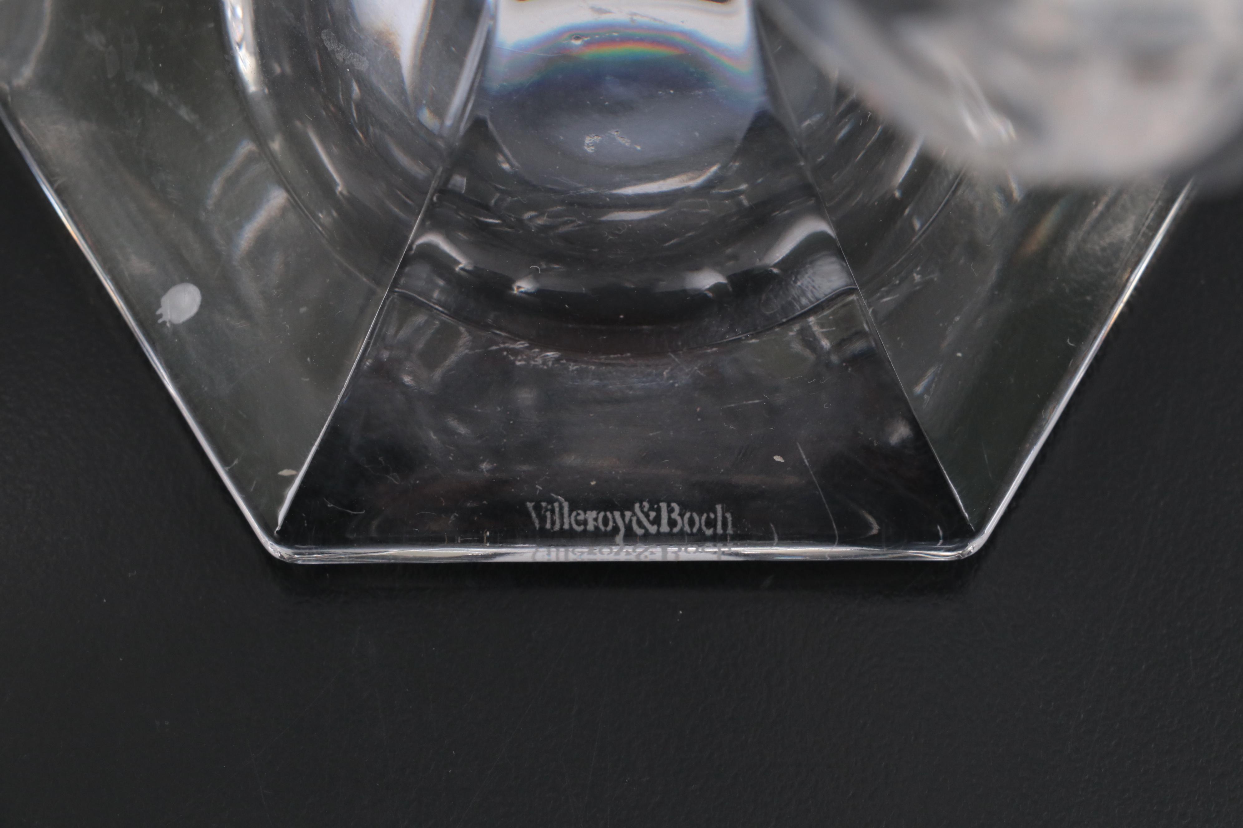 Villeroy & Boch Glass Vase with Other Three Arm Candelabras