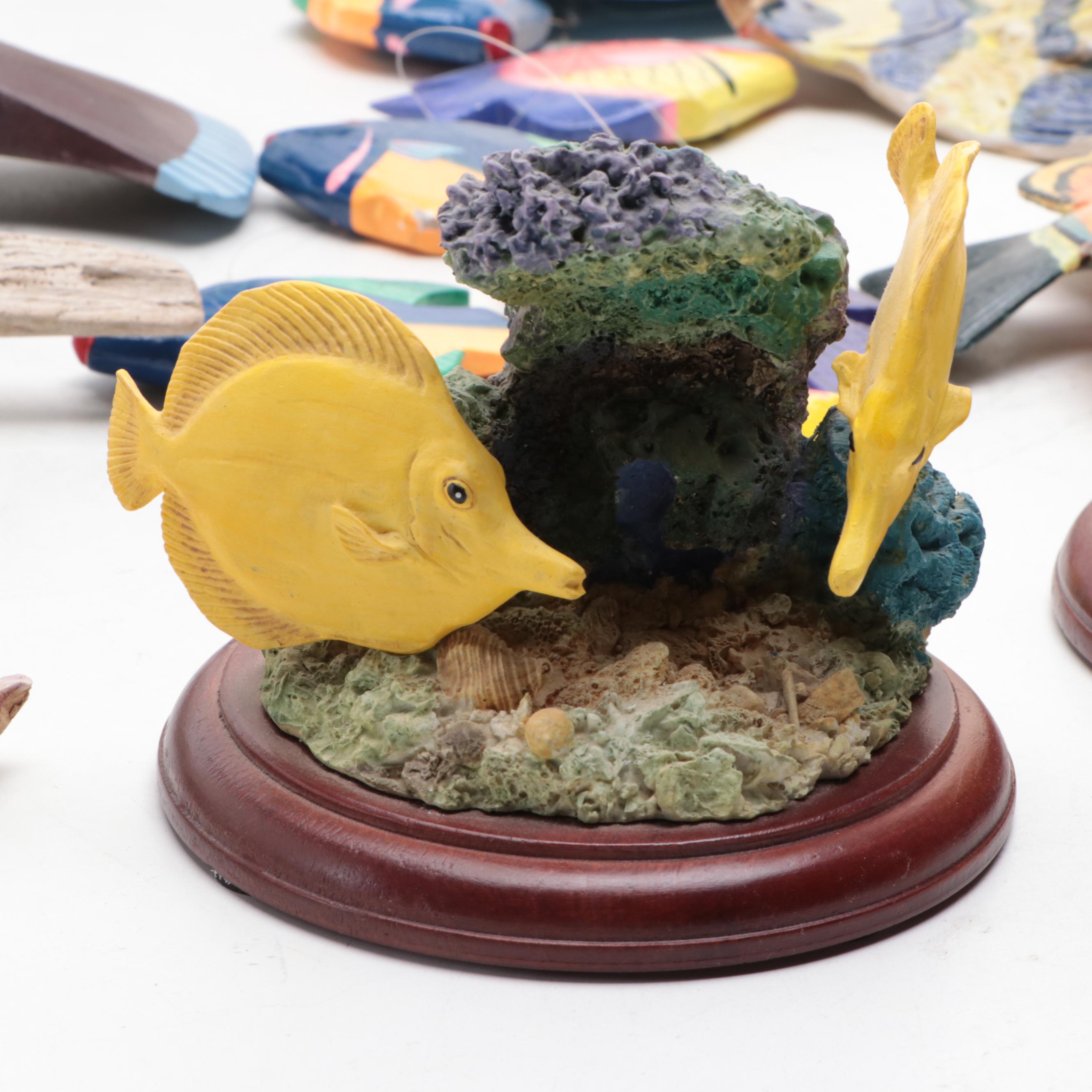 Clay Angelfish with Clownfish, Turtles, Corals and More Marine Figurines