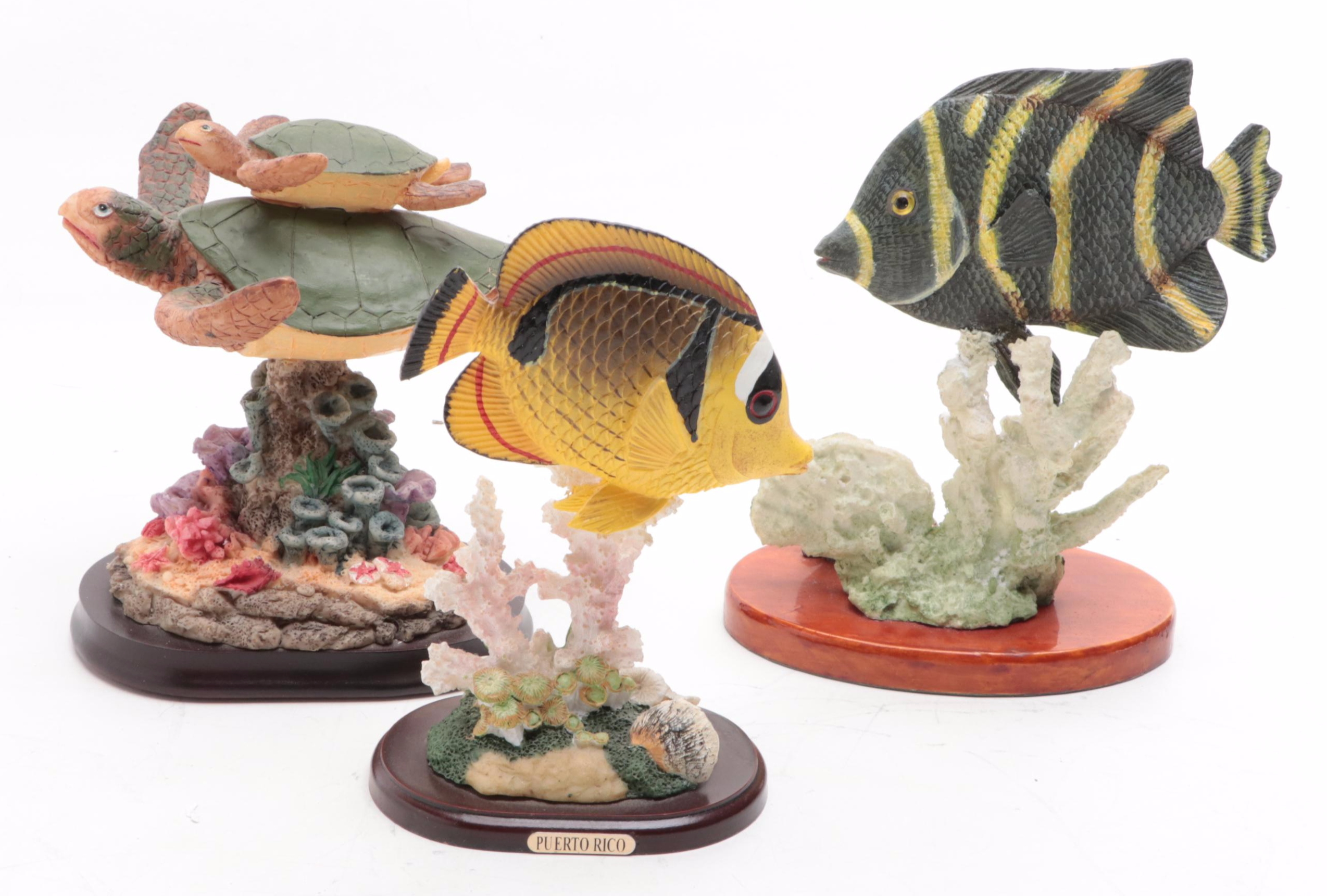 Clay Angelfish with Clownfish, Turtles, Corals and More Marine Figurines