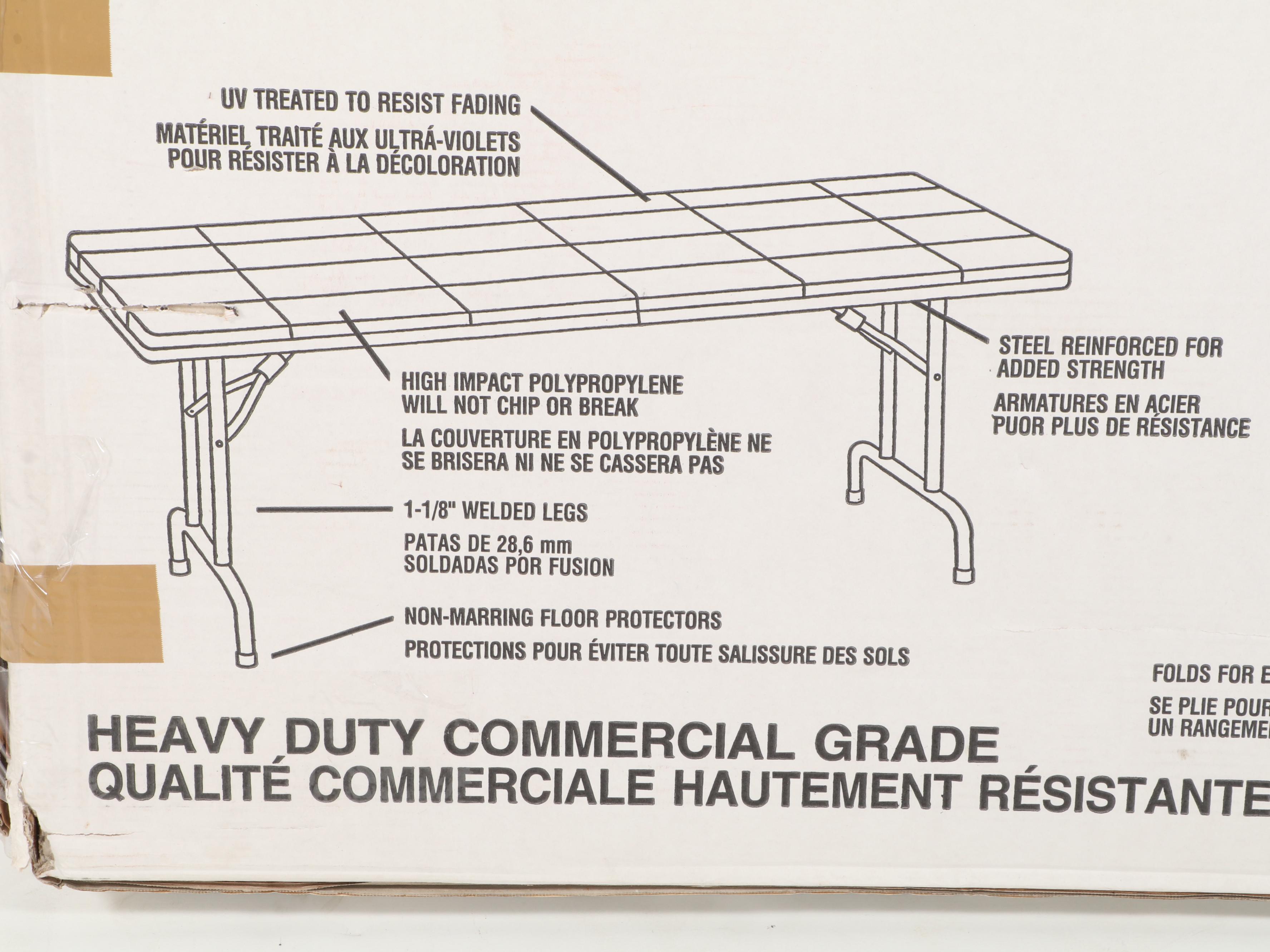 Globe 30" x 72" Plastic Folding Table