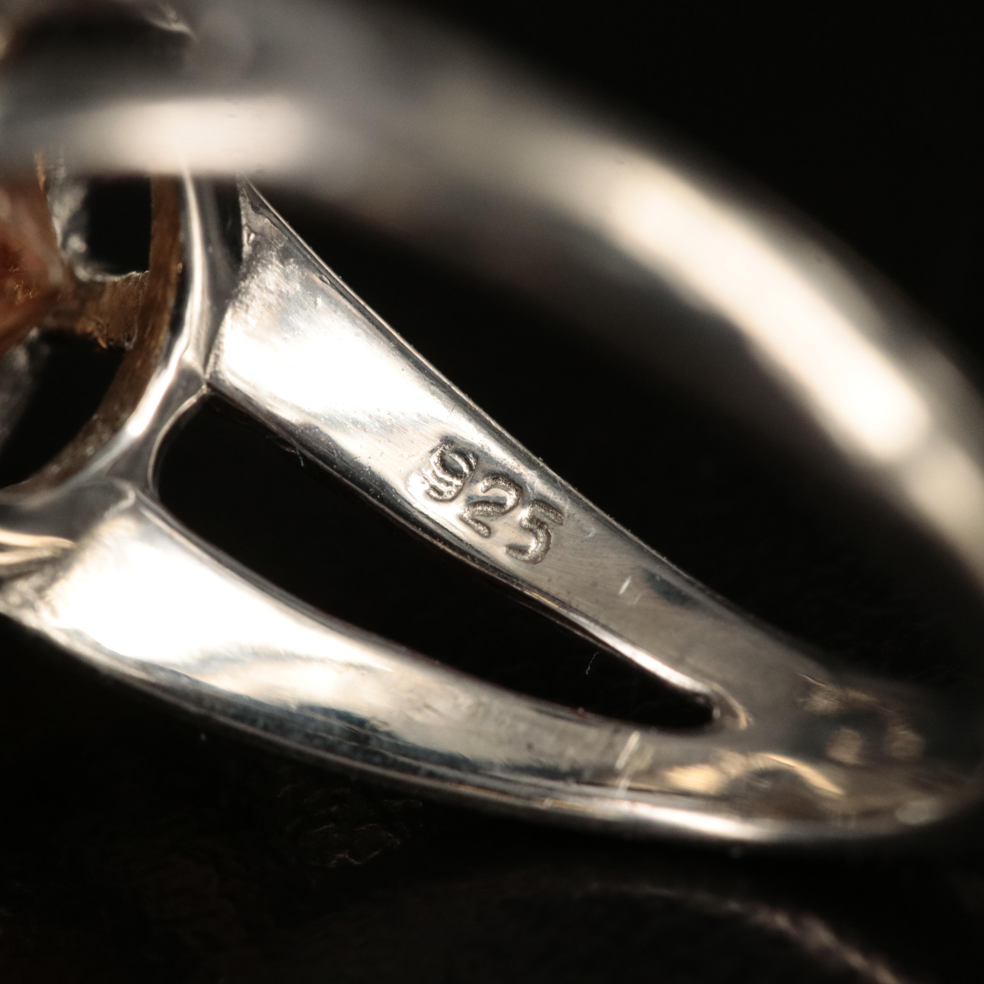 Sterling Citrine, Sapphire and Diopside Butterfly Ring