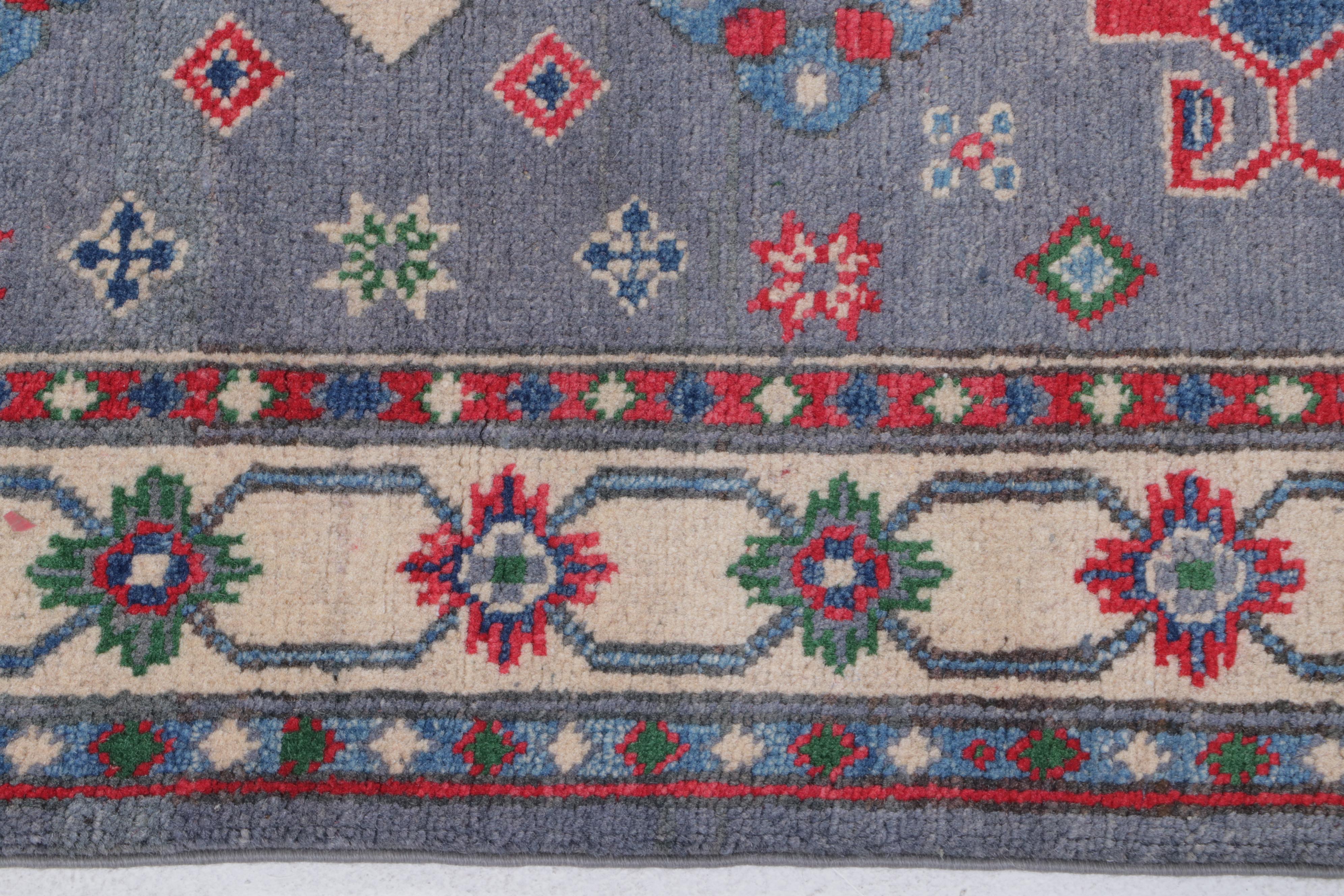2'10 x 9'6 Hand-Knotted Afghan Kazak Carpet Runner