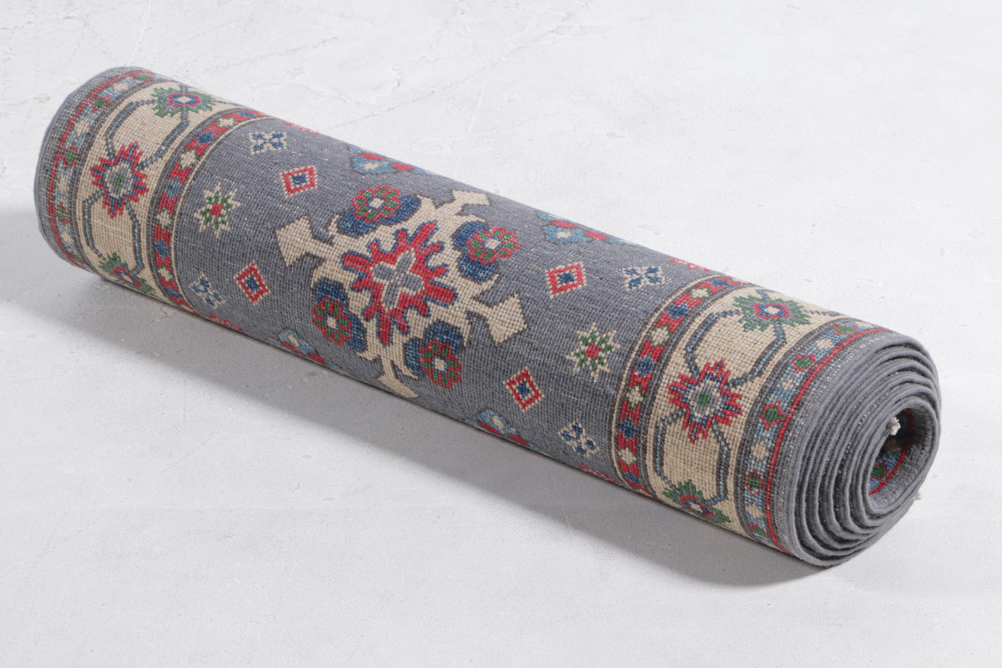 2'10 x 9'6 Hand-Knotted Afghan Kazak Carpet Runner