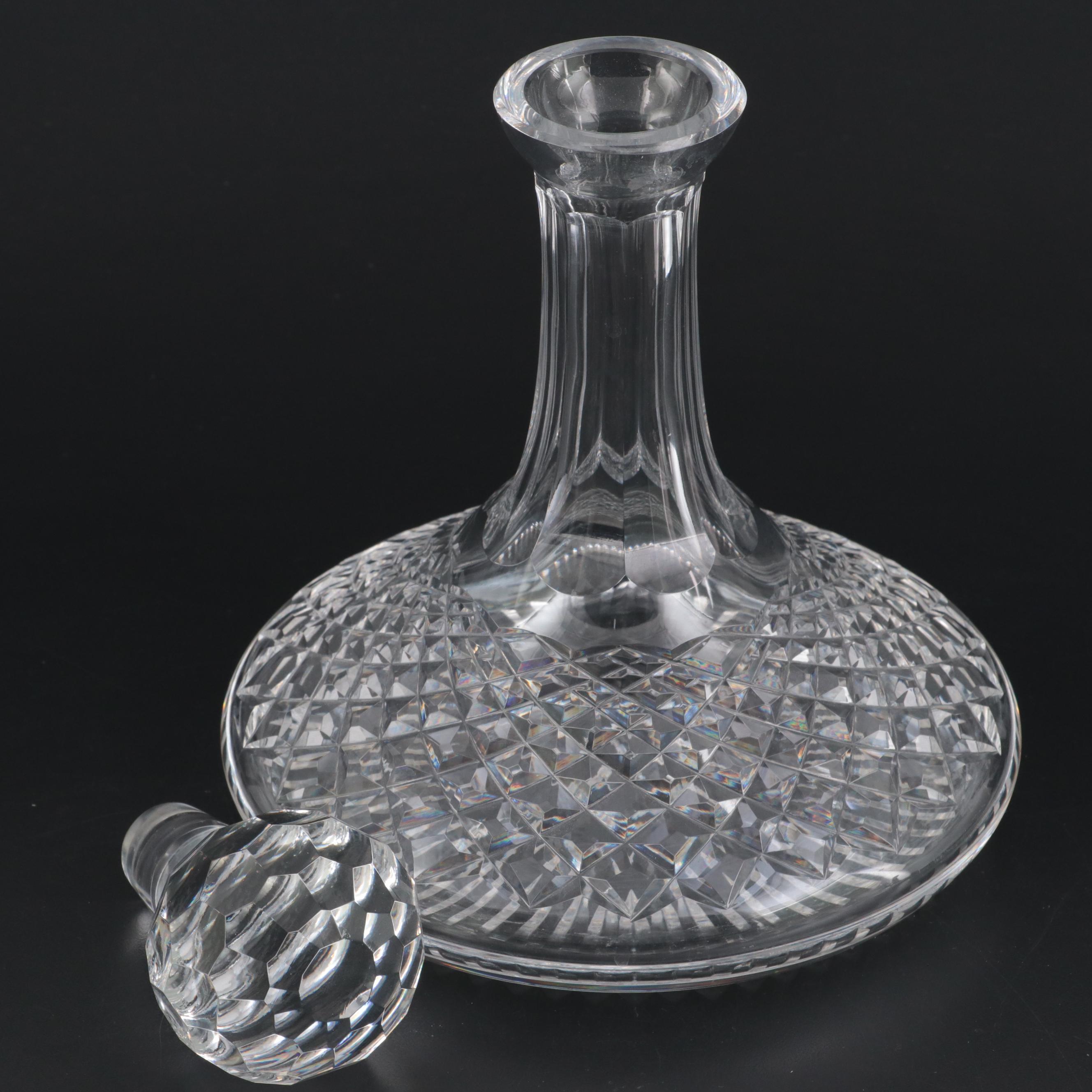 Waterford Crystal "Alana" Ship's Decanter with Candlesticks and Shot Glass