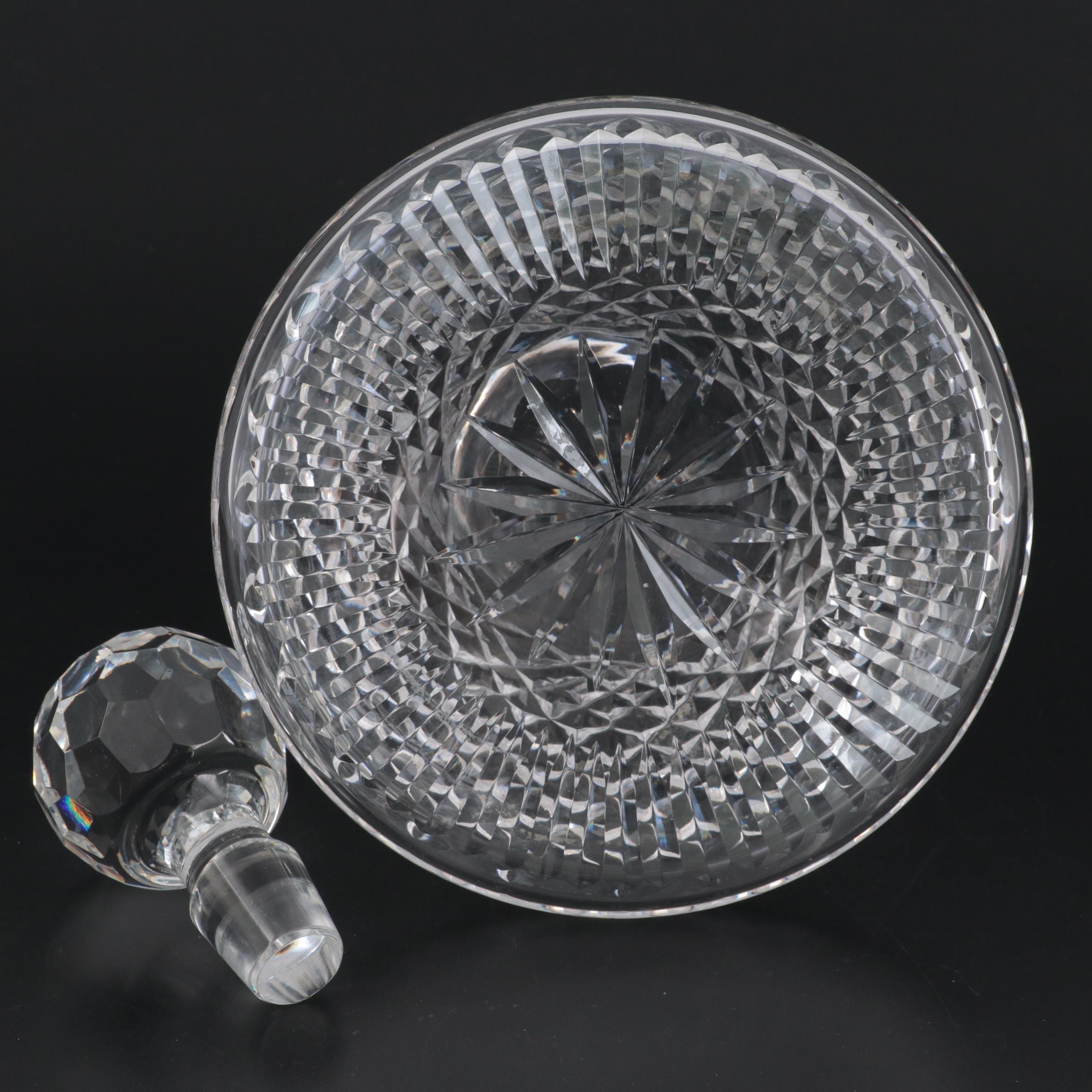 Waterford Crystal "Alana" Ship's Decanter with Candlesticks and Shot Glass