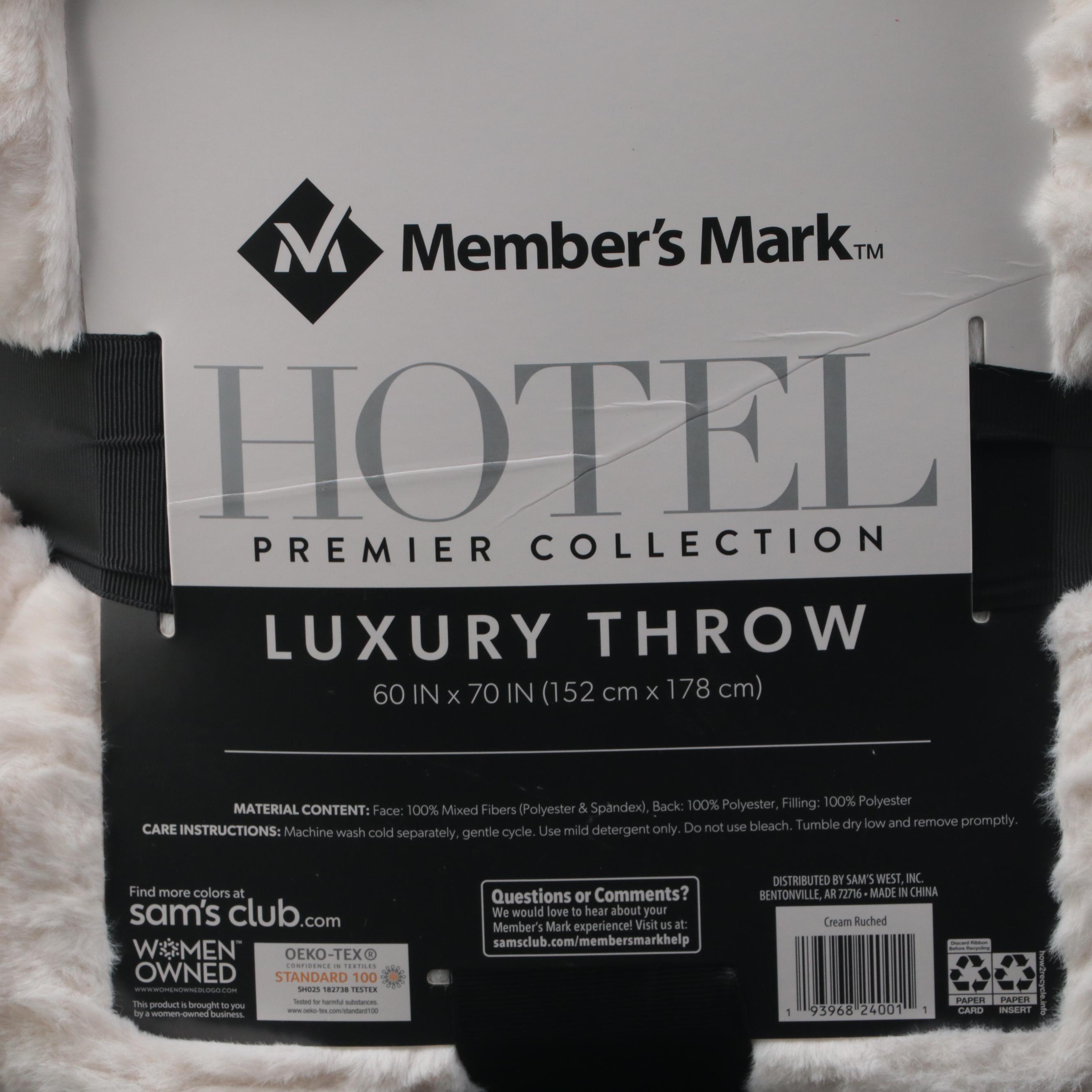 Member's Mark Hotel Premier Collection Luxury Throw in Black Cow
