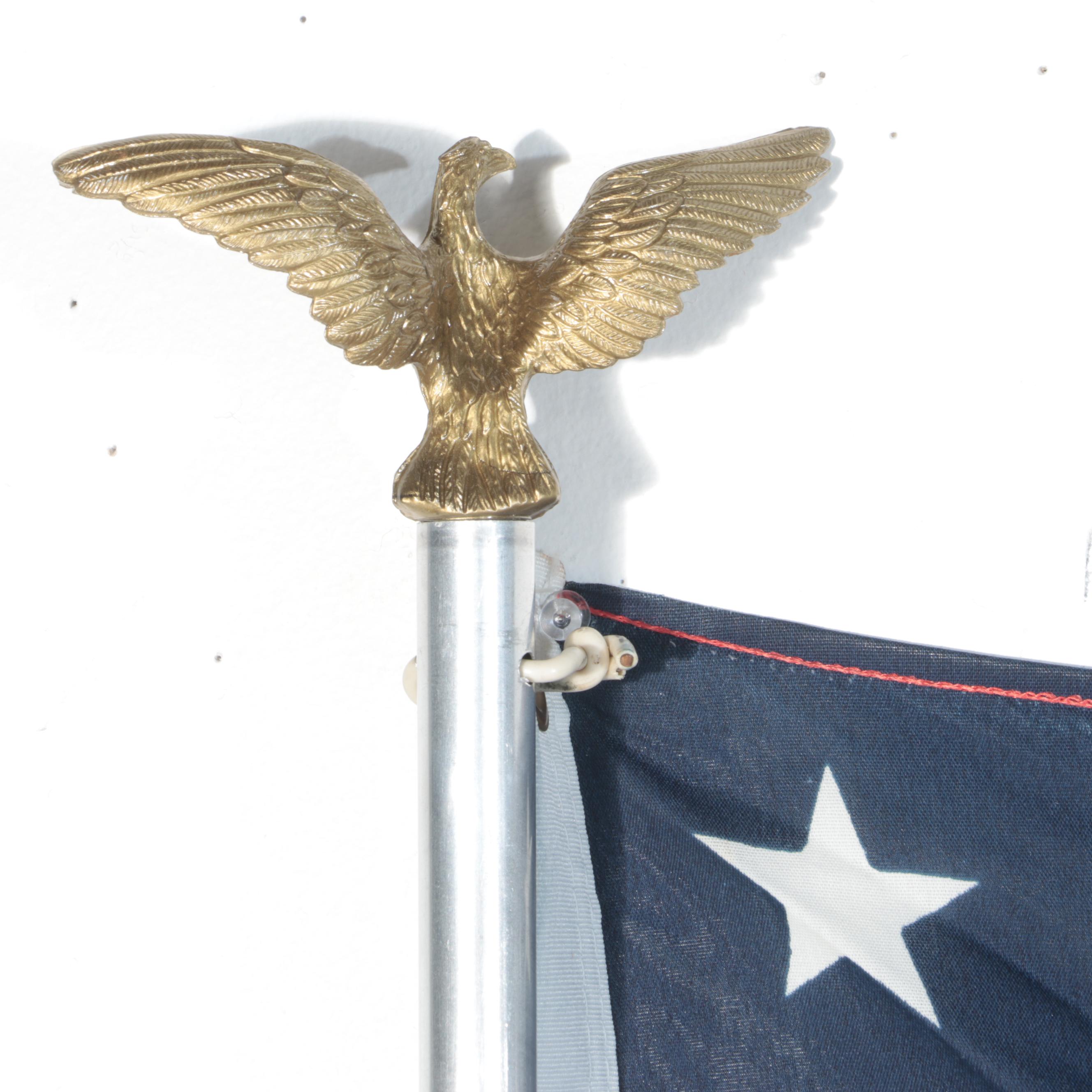 Annin & Co American Flag with Federal Style Springfield Thermometer / Barometer