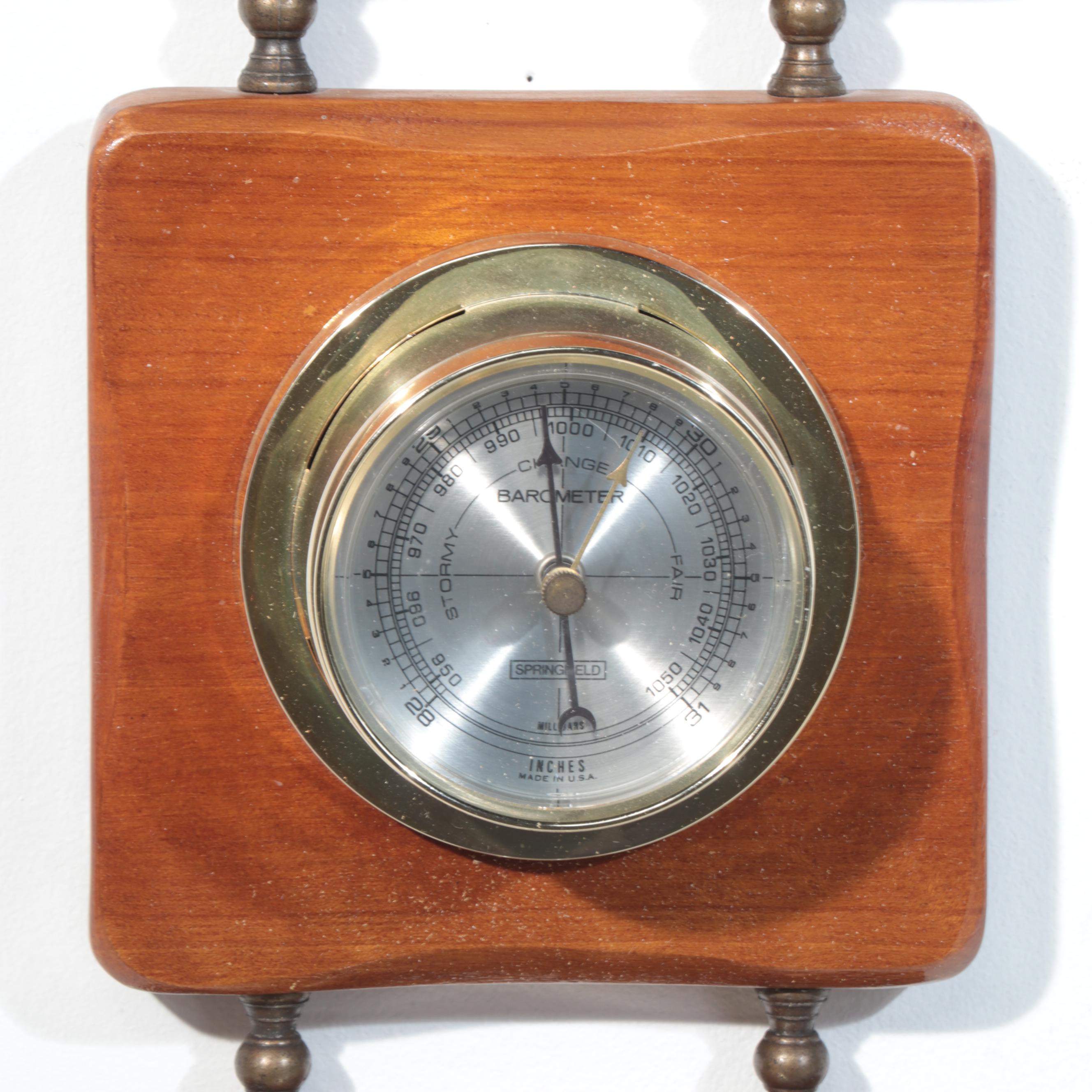 Annin & Co American Flag with Federal Style Springfield Thermometer / Barometer