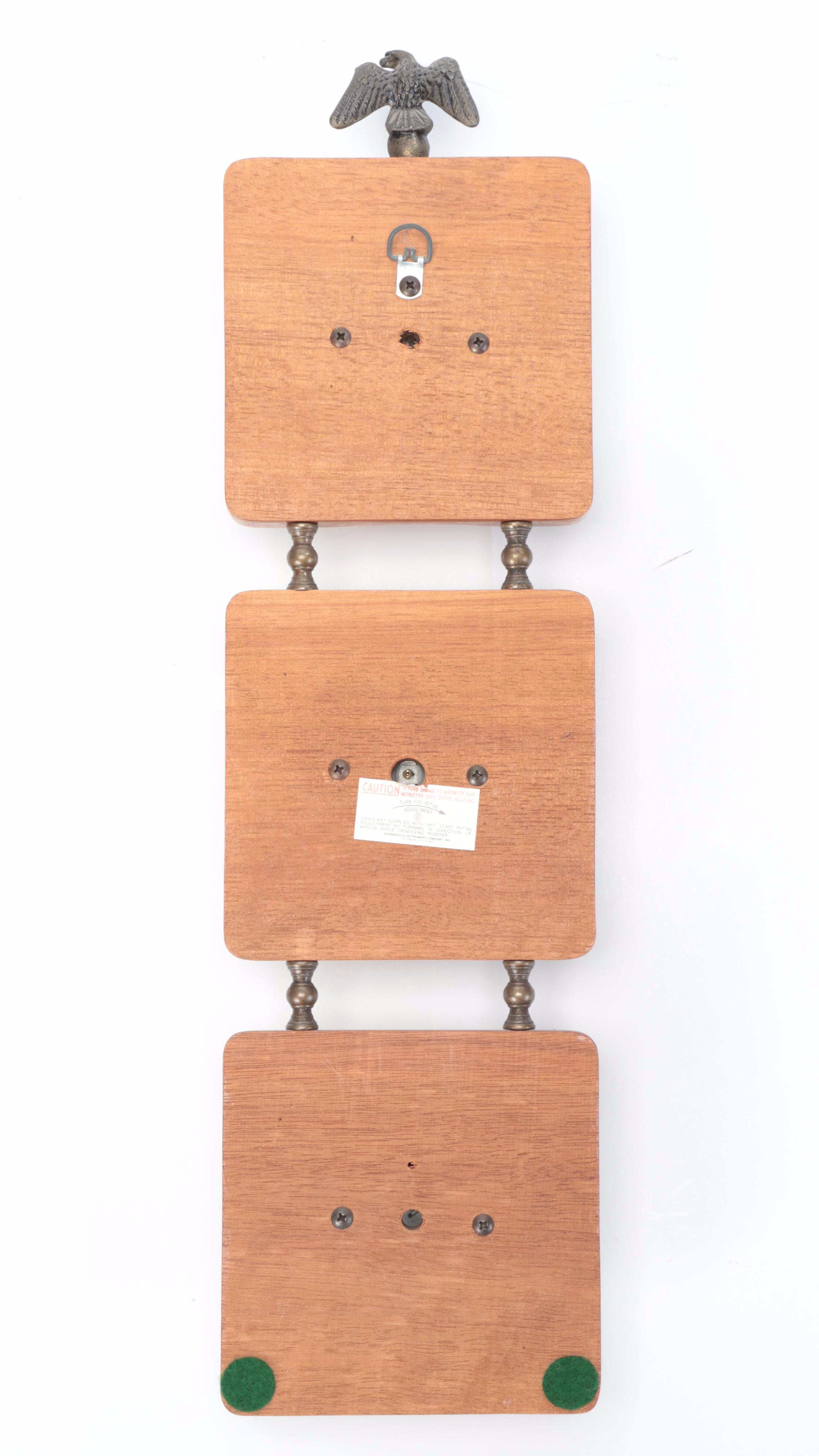 Annin & Co American Flag with Federal Style Springfield Thermometer / Barometer