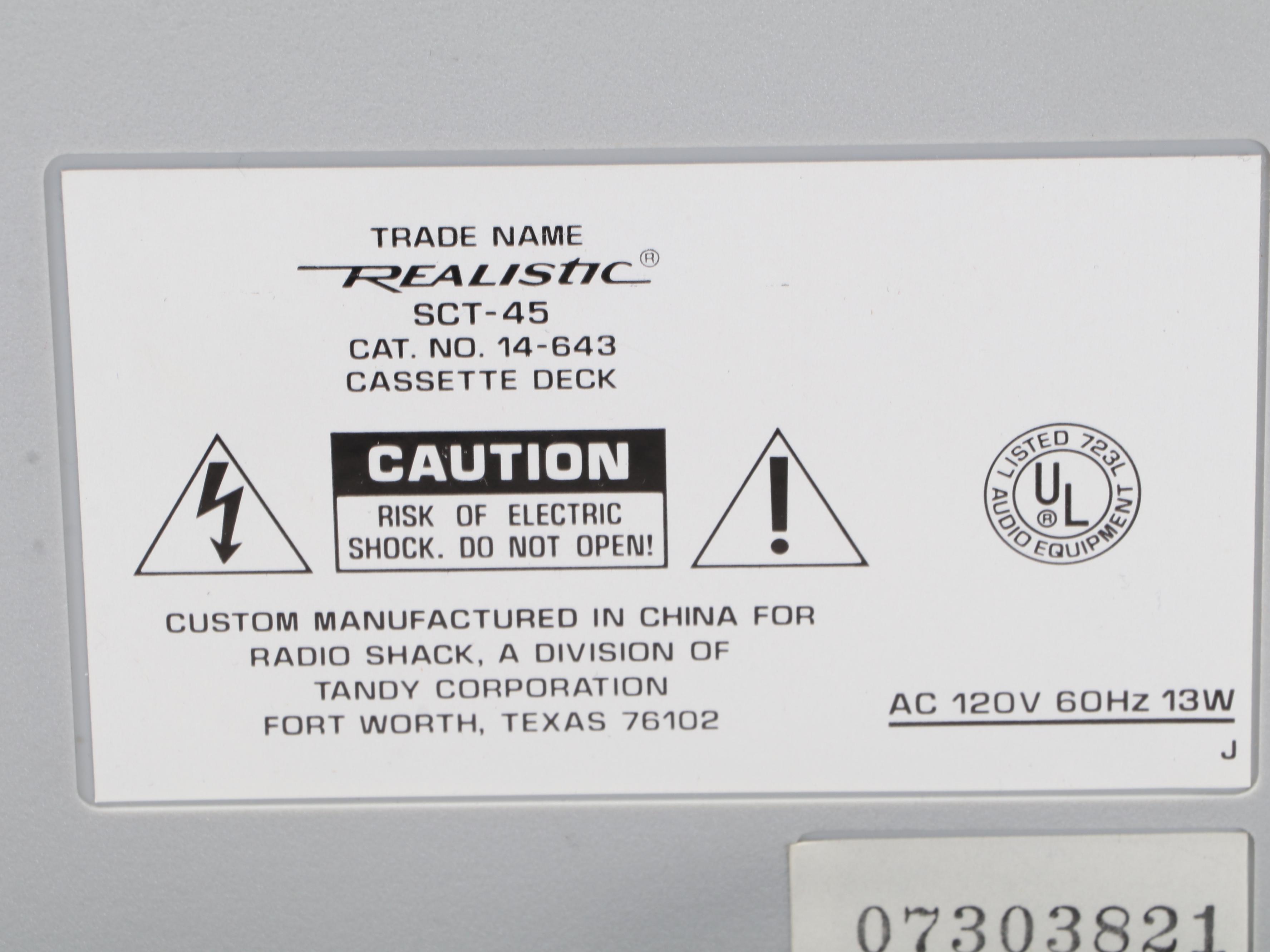 Onkyo A/V Tuner Amplifier with Realistic Stereo Dubbing Cassette Deck