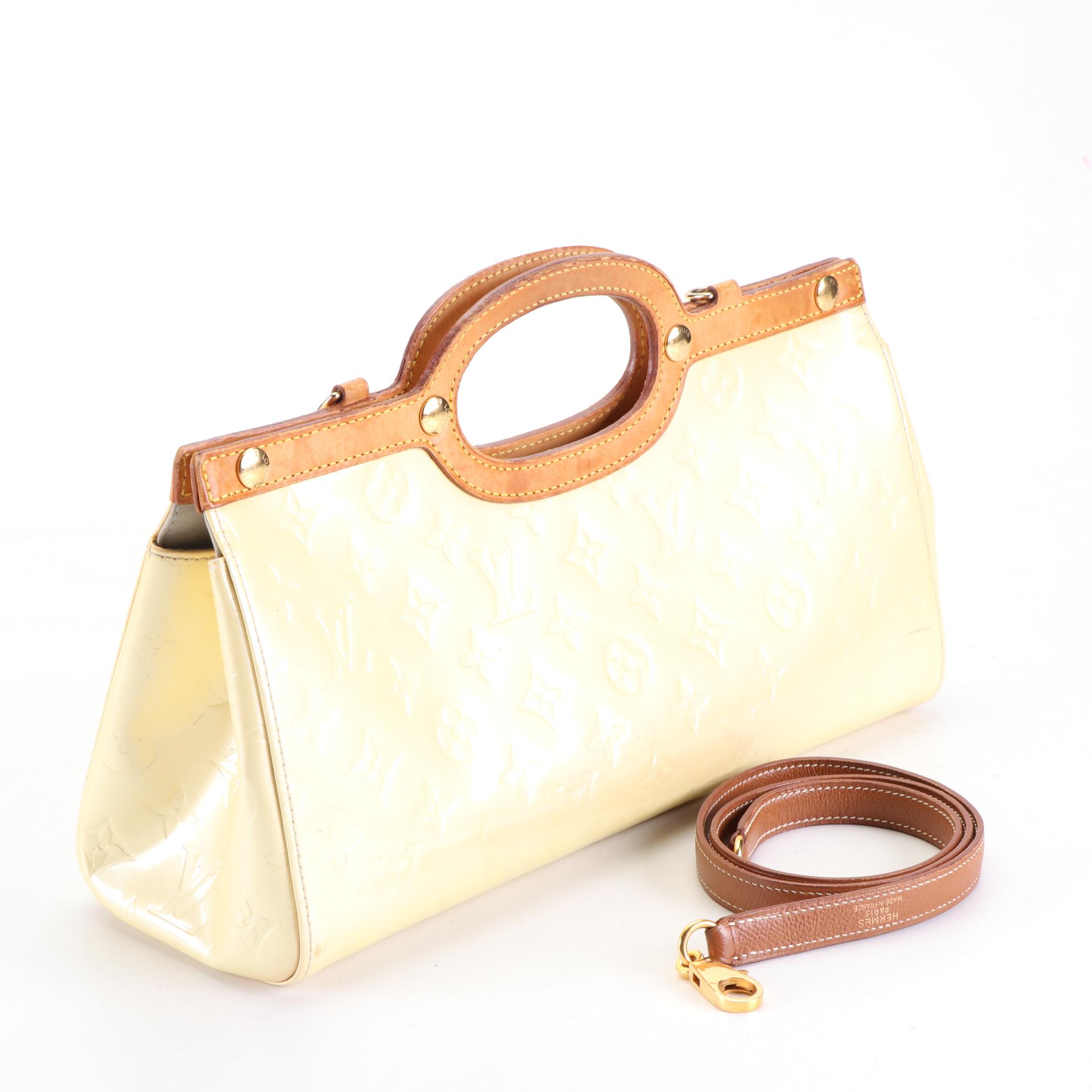 Louis Vuitton Roxbury Drive Bag in Perle Monogram Vernis and Vachetta Leather