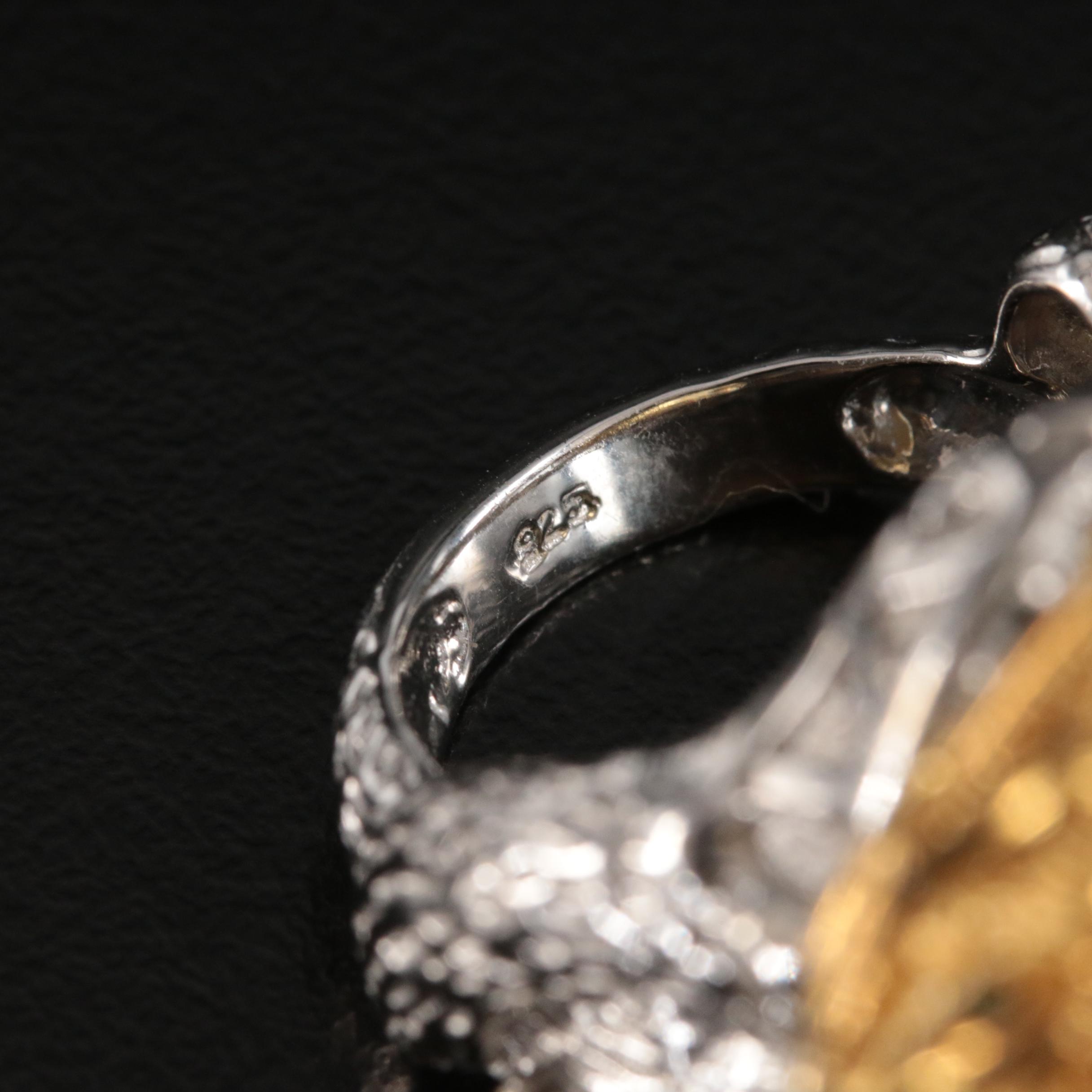 Sterling Citrine, Tanzanite and Garnet Wyrm Ring