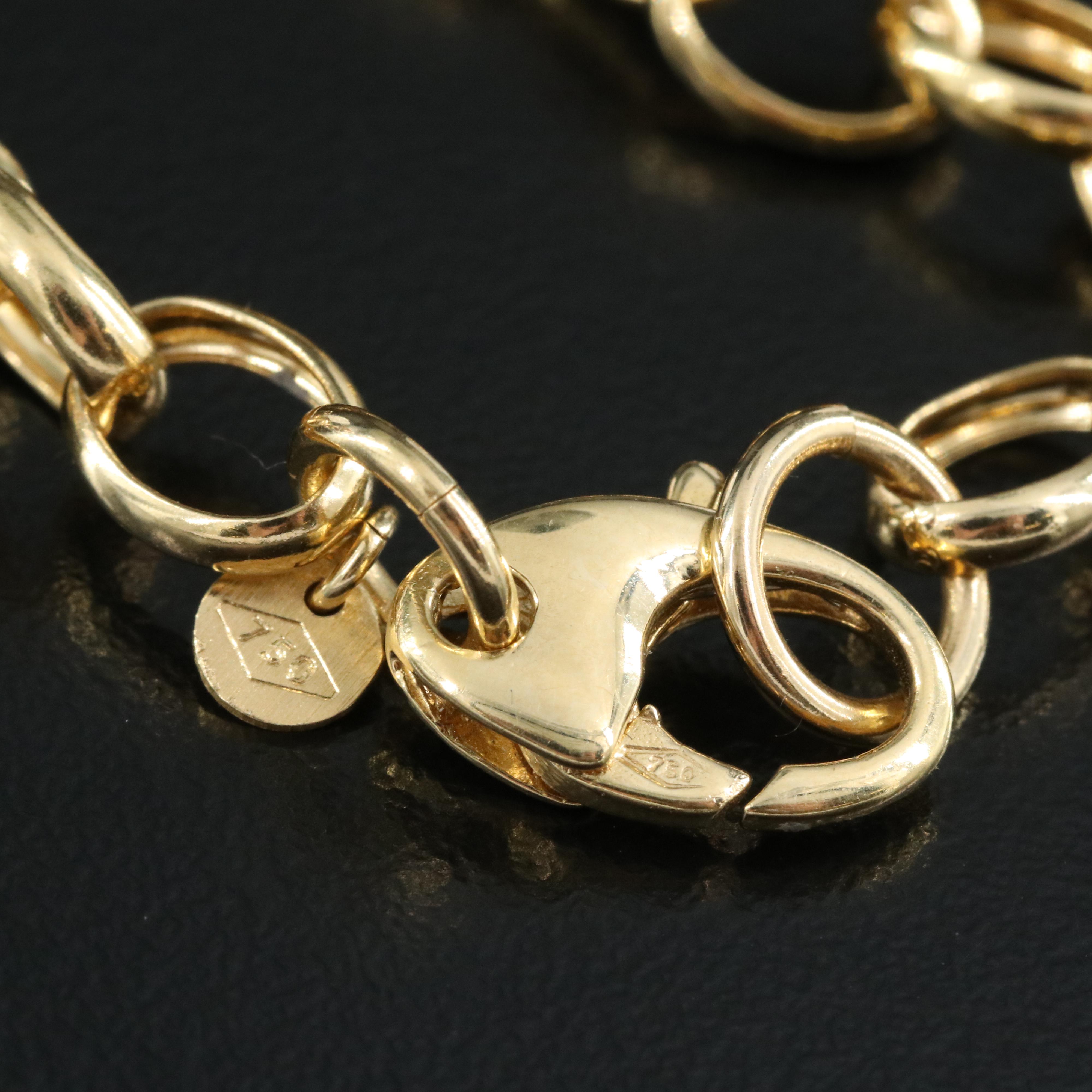 18K Rose Gold Lock Charm on Yellow Gold Bracelet