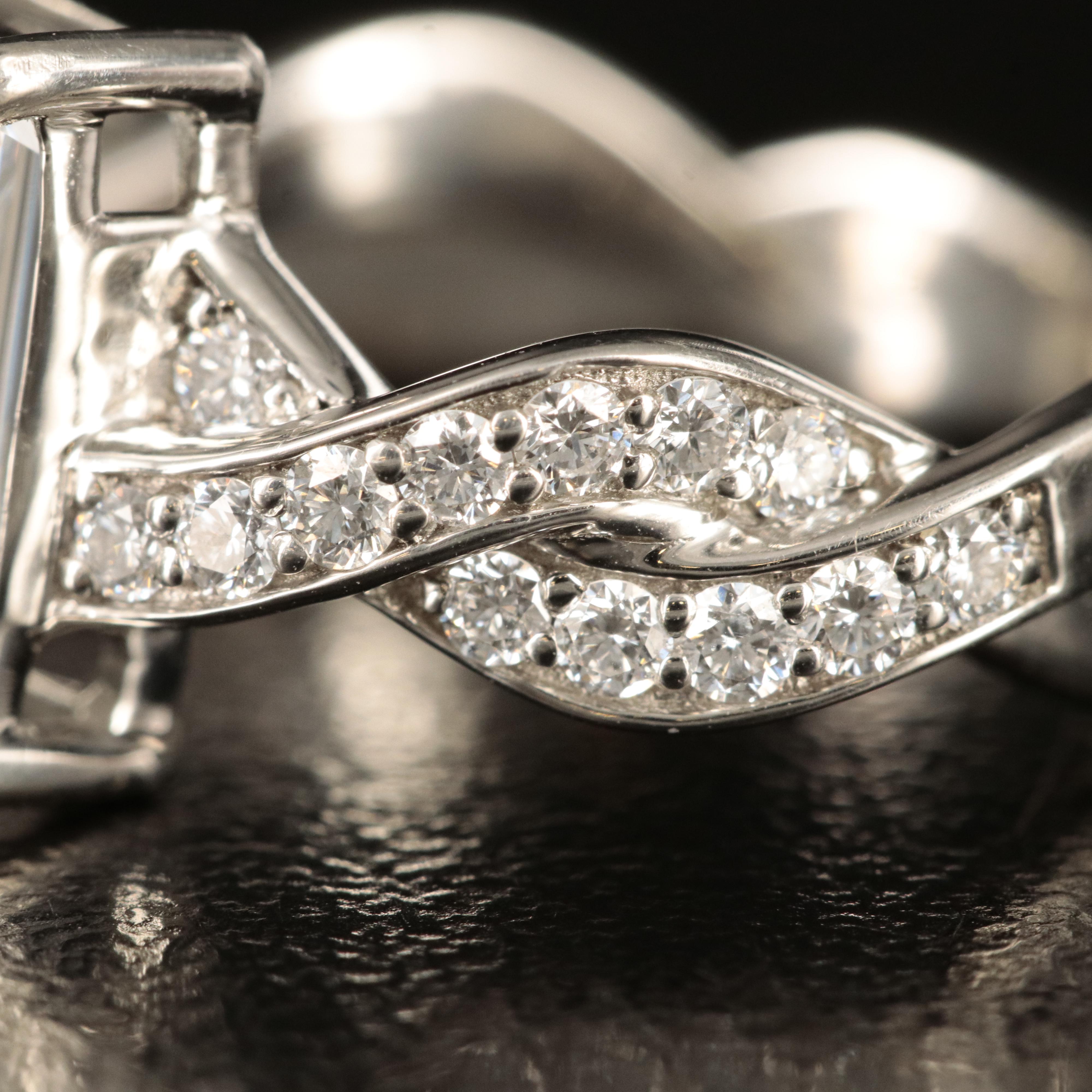 Platinum 3.05 CTW Lab Grown Diamond Ring with Braided Shoulders and IGI Report