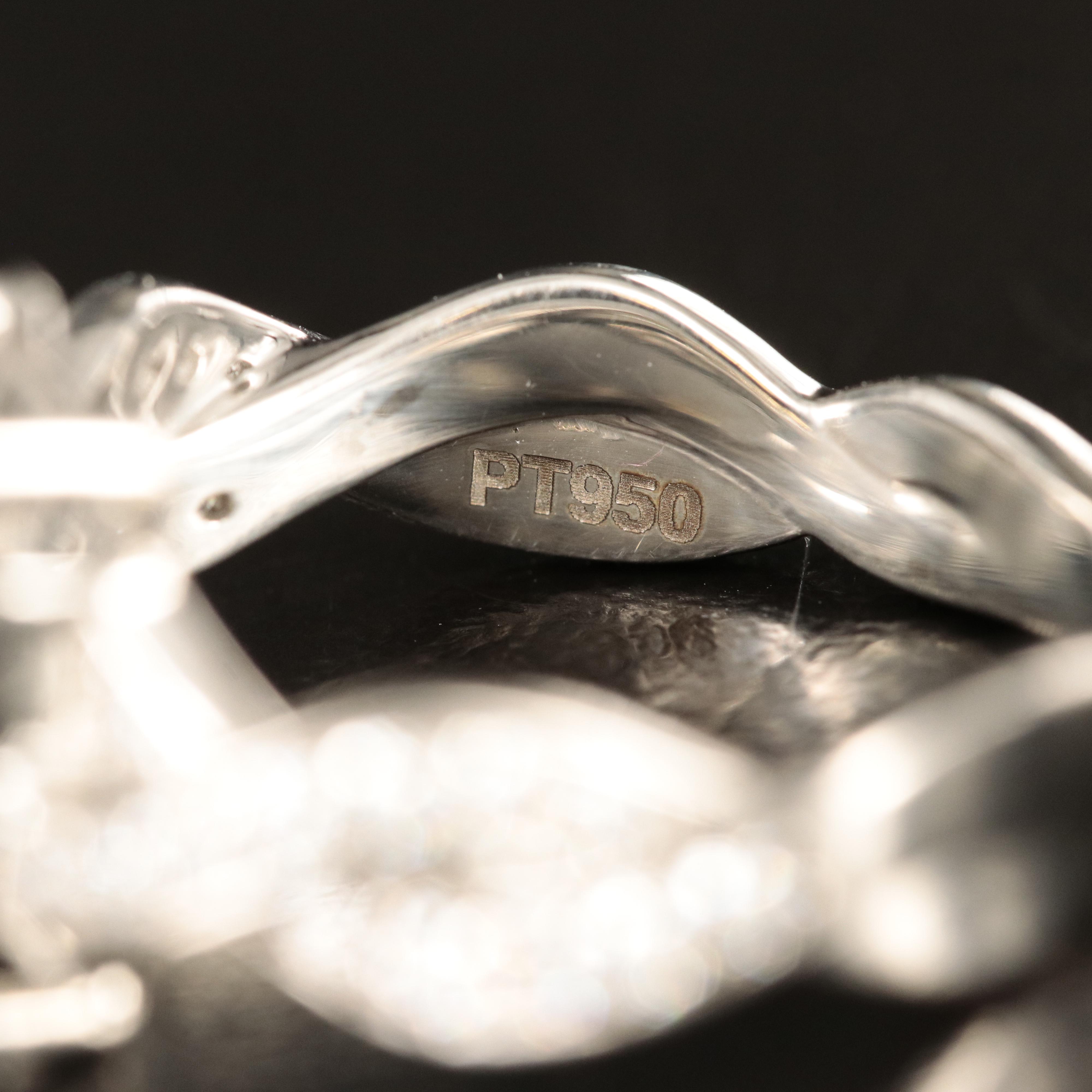 Platinum 3.05 CTW Lab Grown Diamond Ring with Braided Shoulders and IGI Report