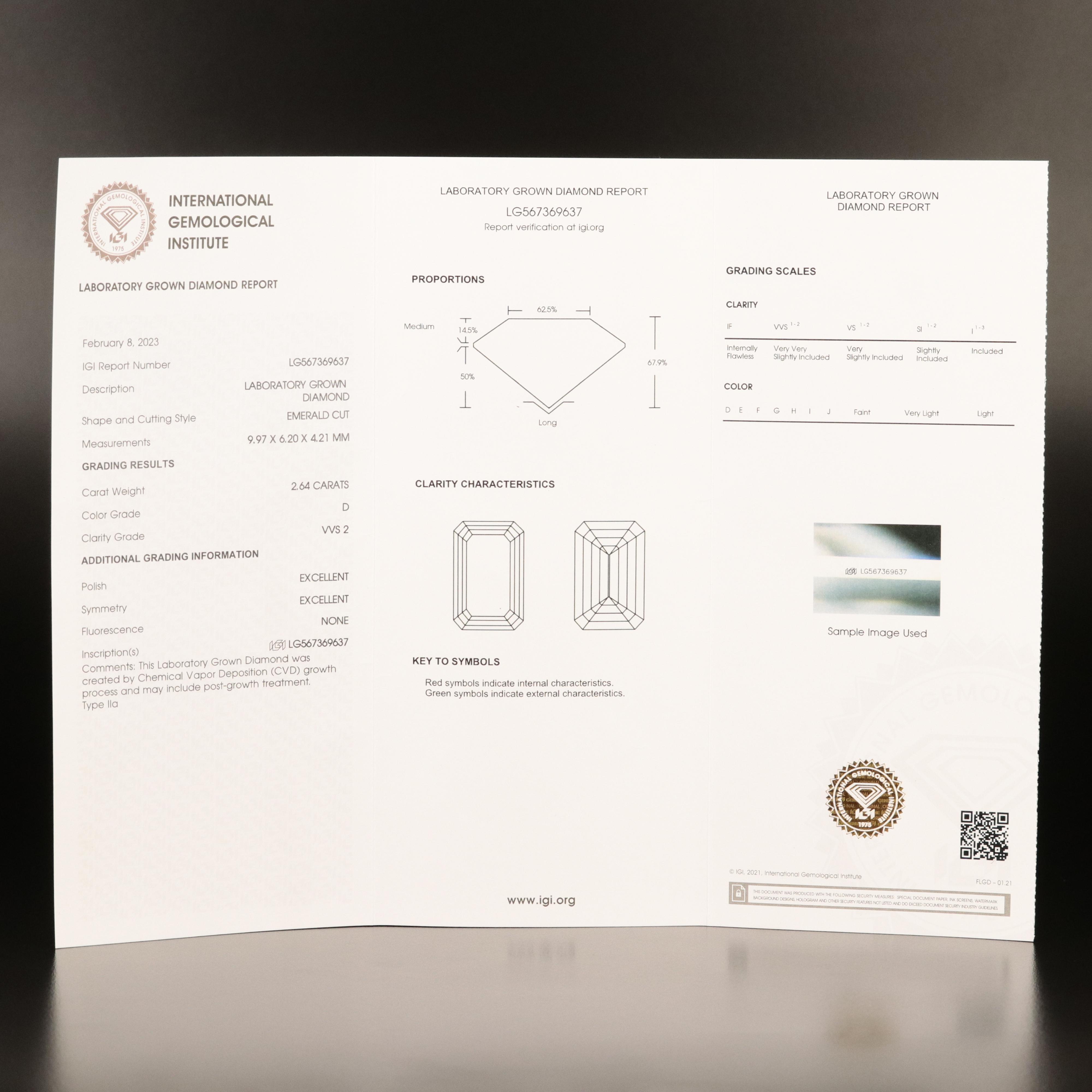 Platinum 3.05 CTW Lab Grown Diamond Ring with Braided Shoulders and IGI Report