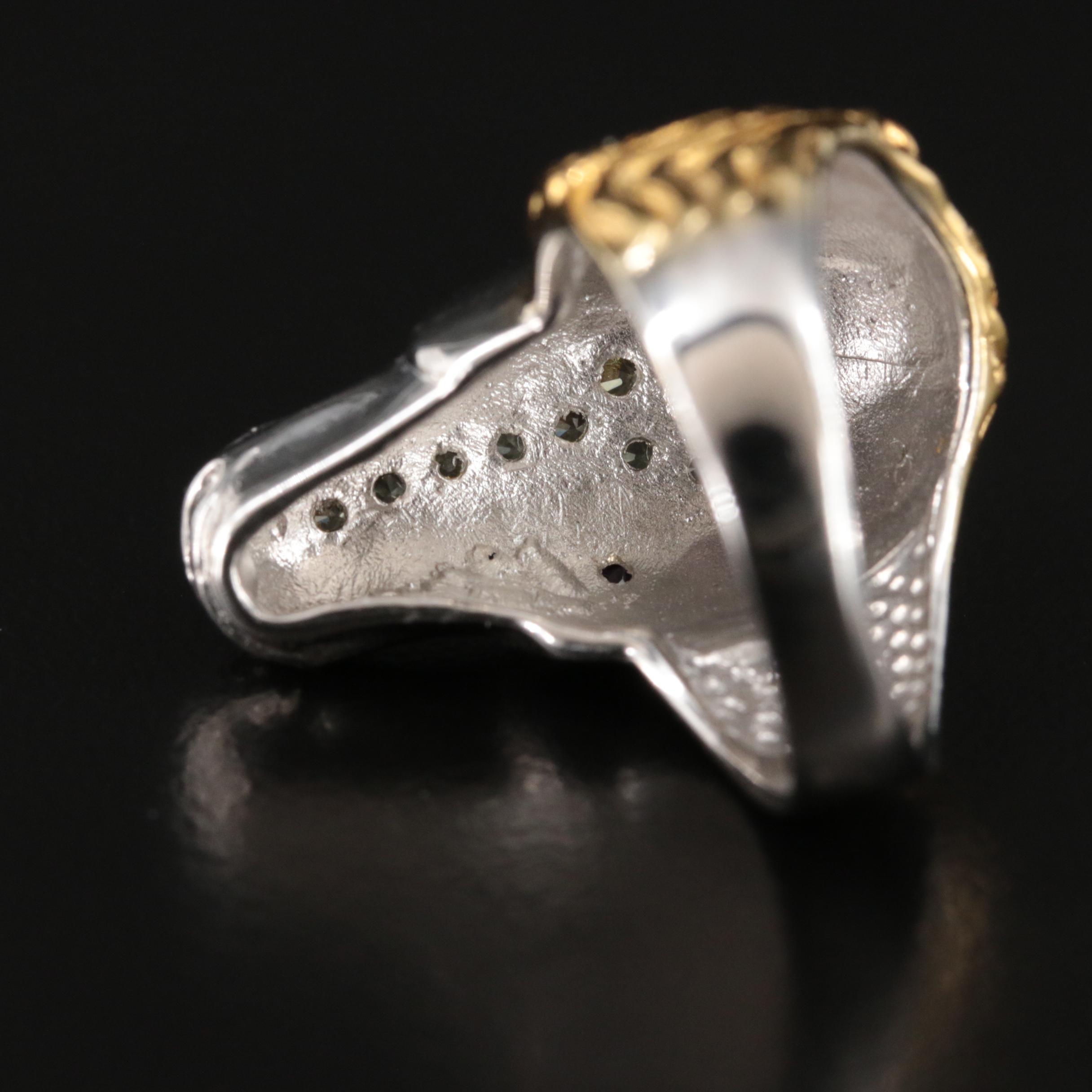 Sterling Sapphire and Amethyst Horse Head Ring