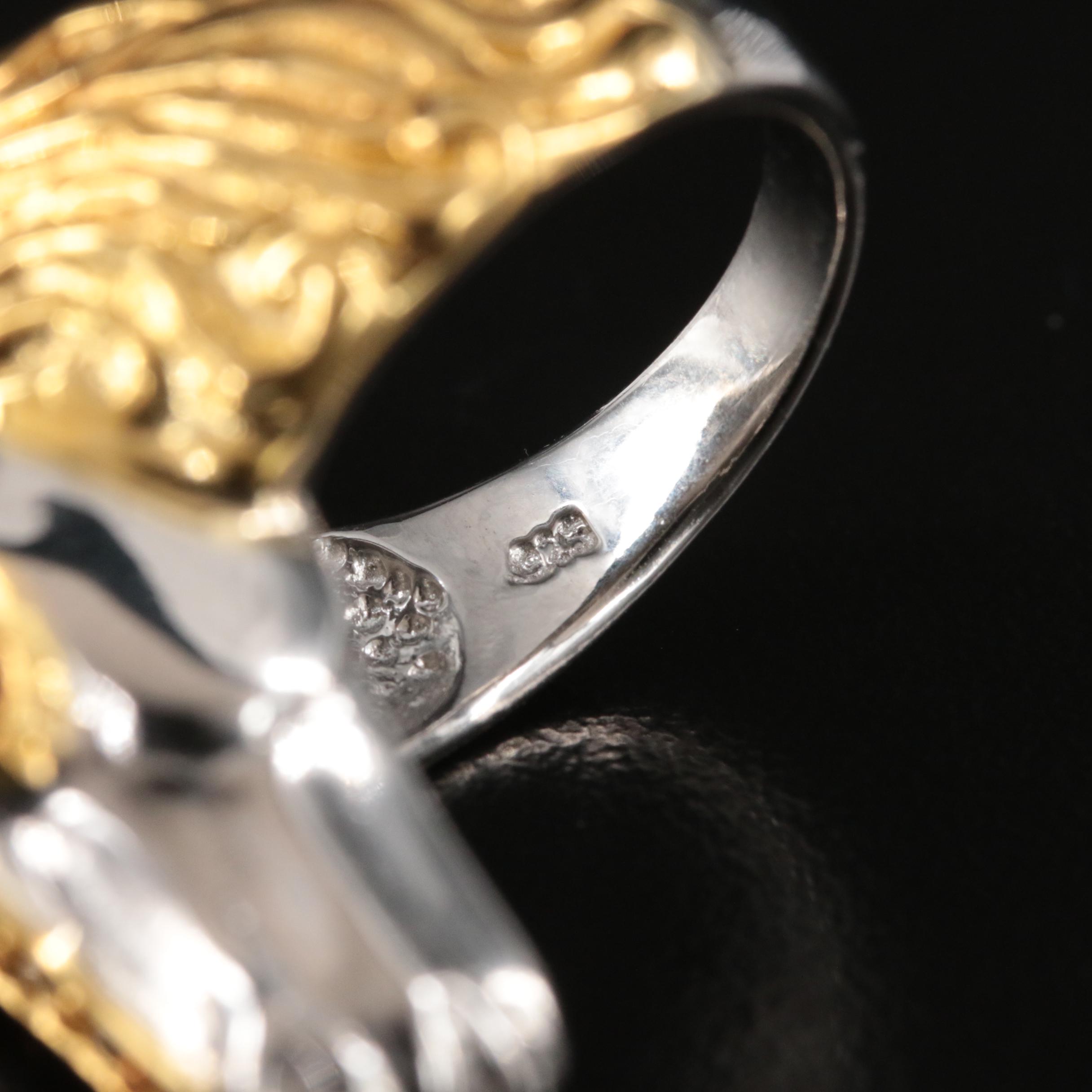 Sterling Sapphire and Amethyst Horse Head Ring