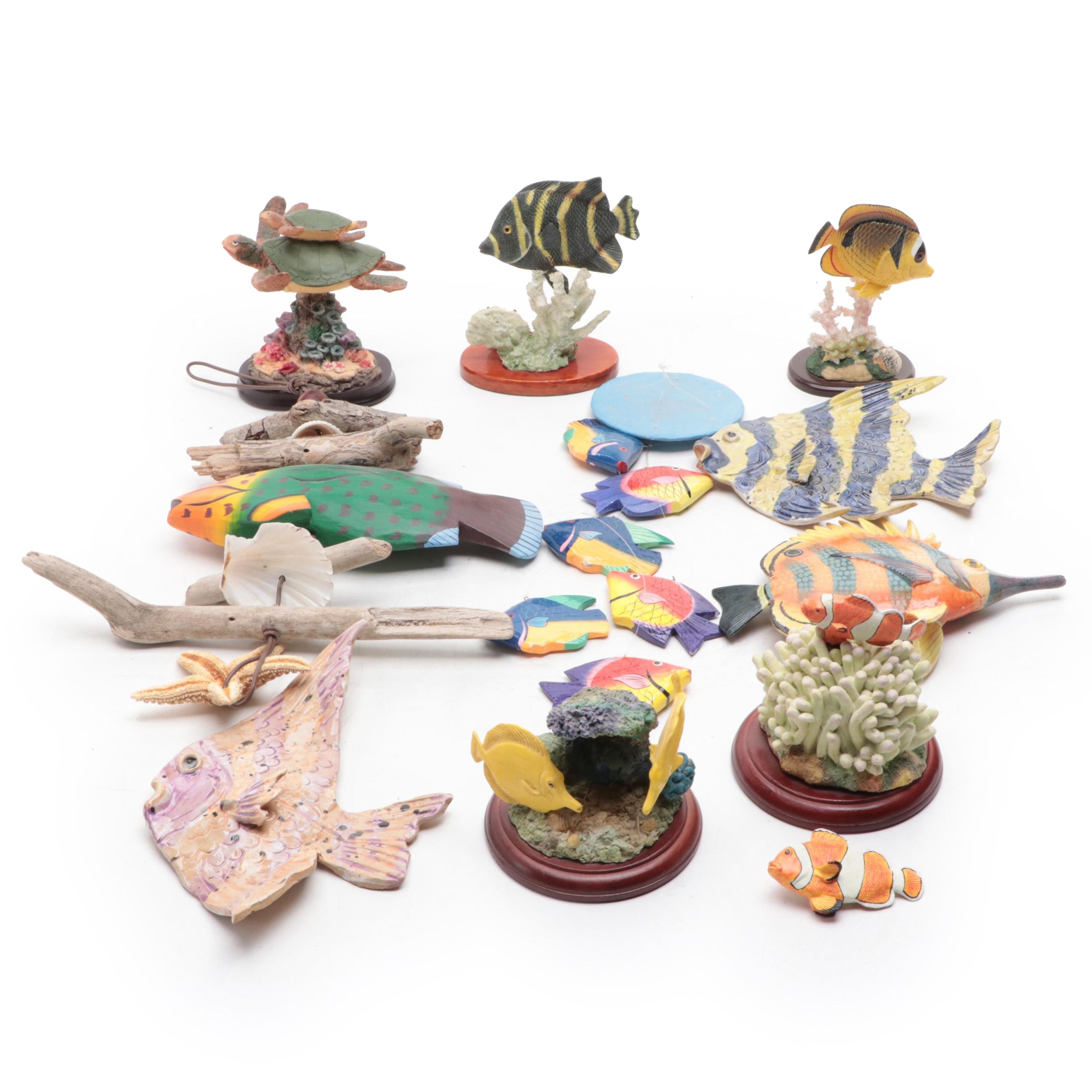 Clay Angelfish with Clownfish, Turtles, Corals and More Marine Figurines