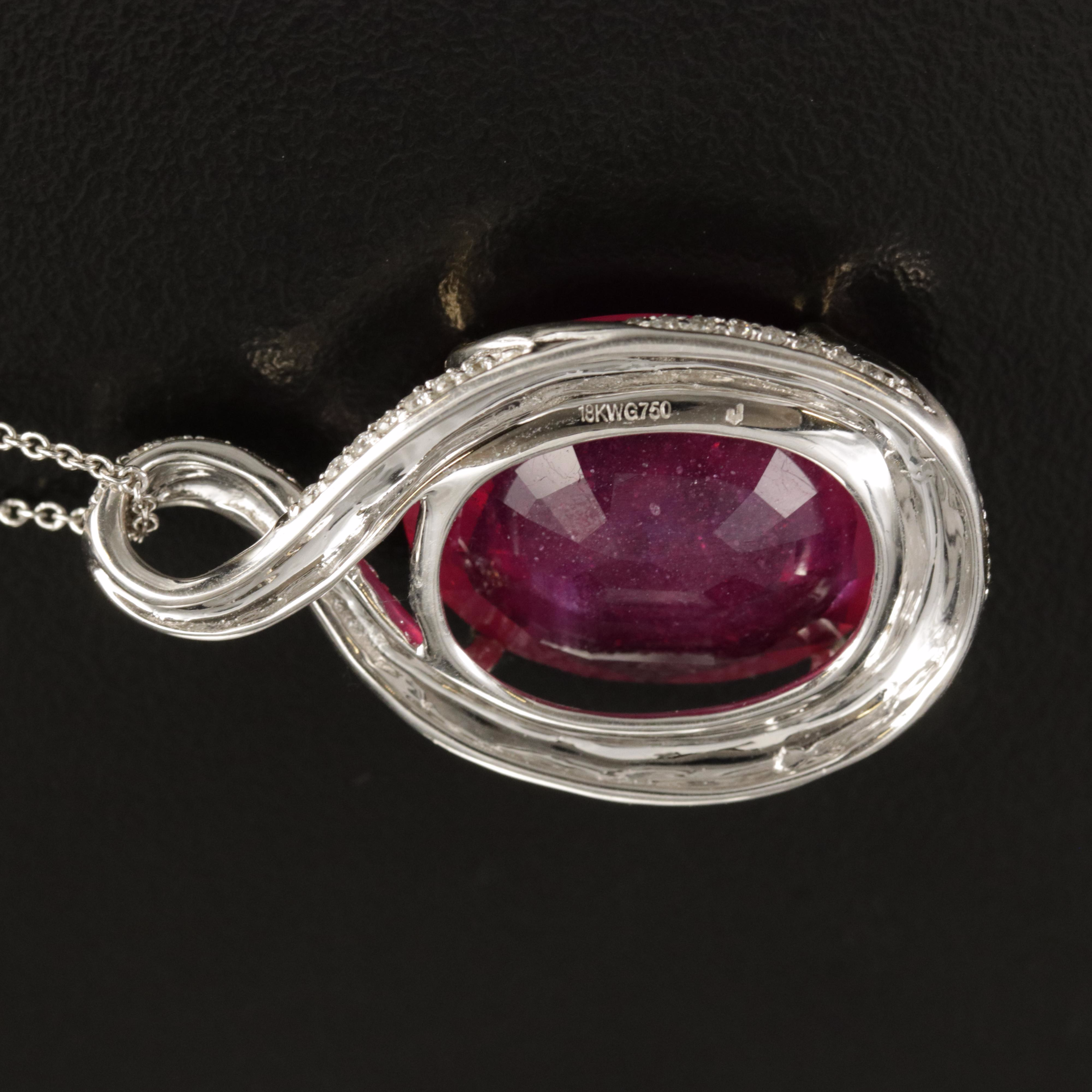 18K Corundum and 1.05 CTW Diamond Pendant on 14K Pendant