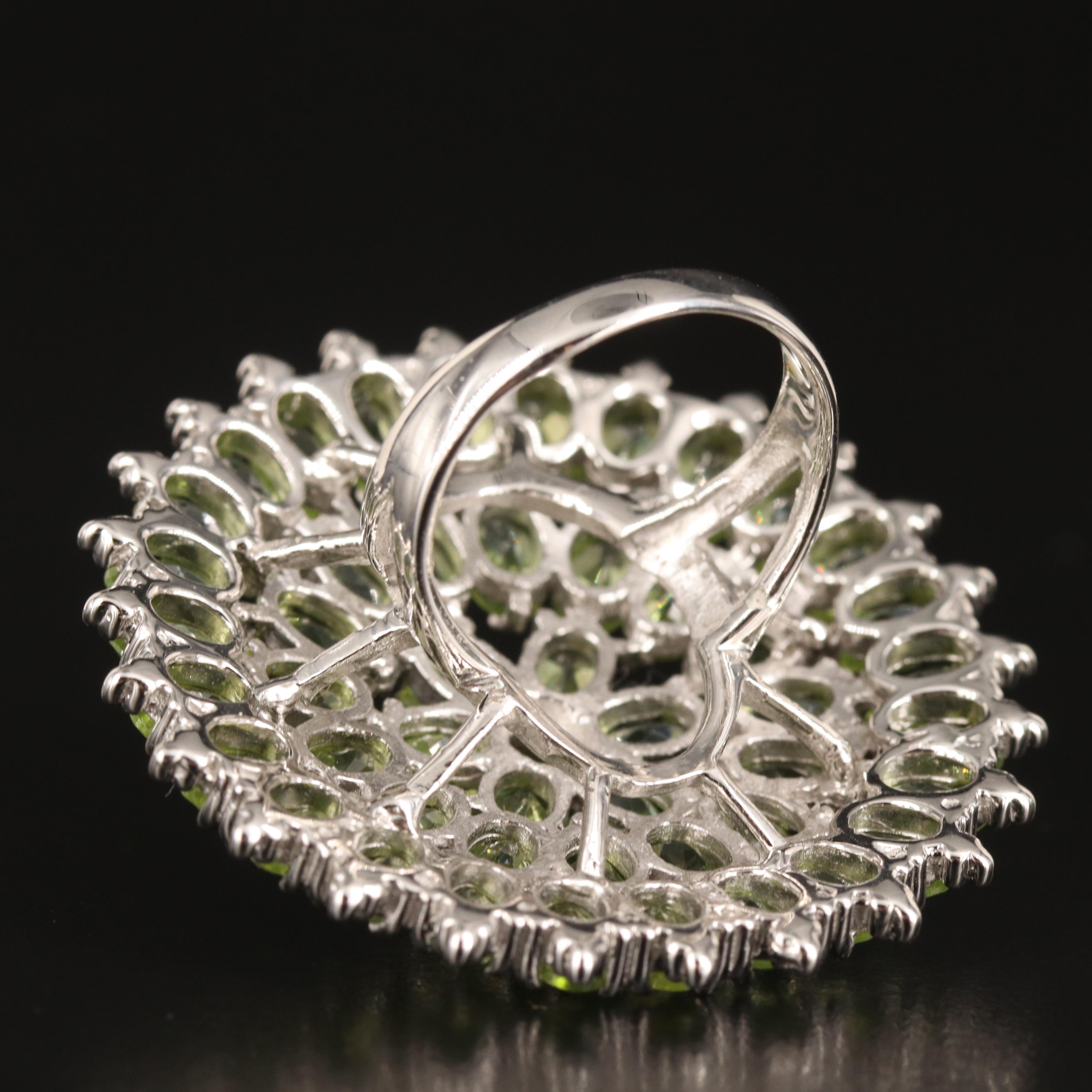 Sterling Peridot Disk Ring