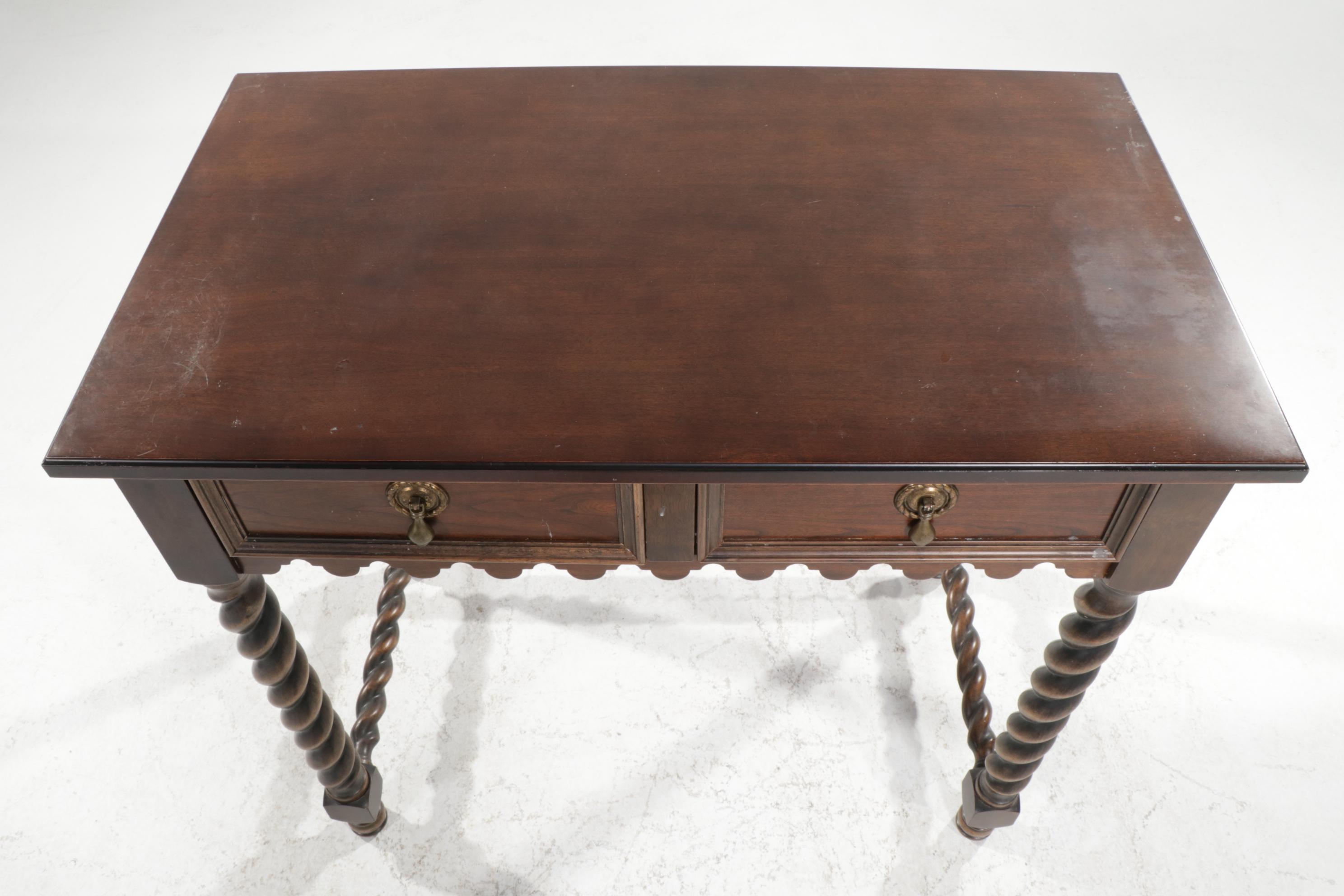 Bombay Company Writing Desk and Stool with Barley Twist Legs