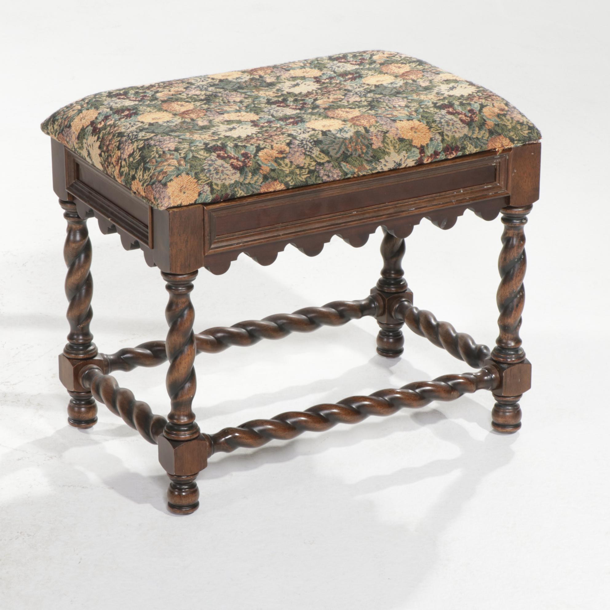 Bombay Company Writing Desk and Stool with Barley Twist Legs