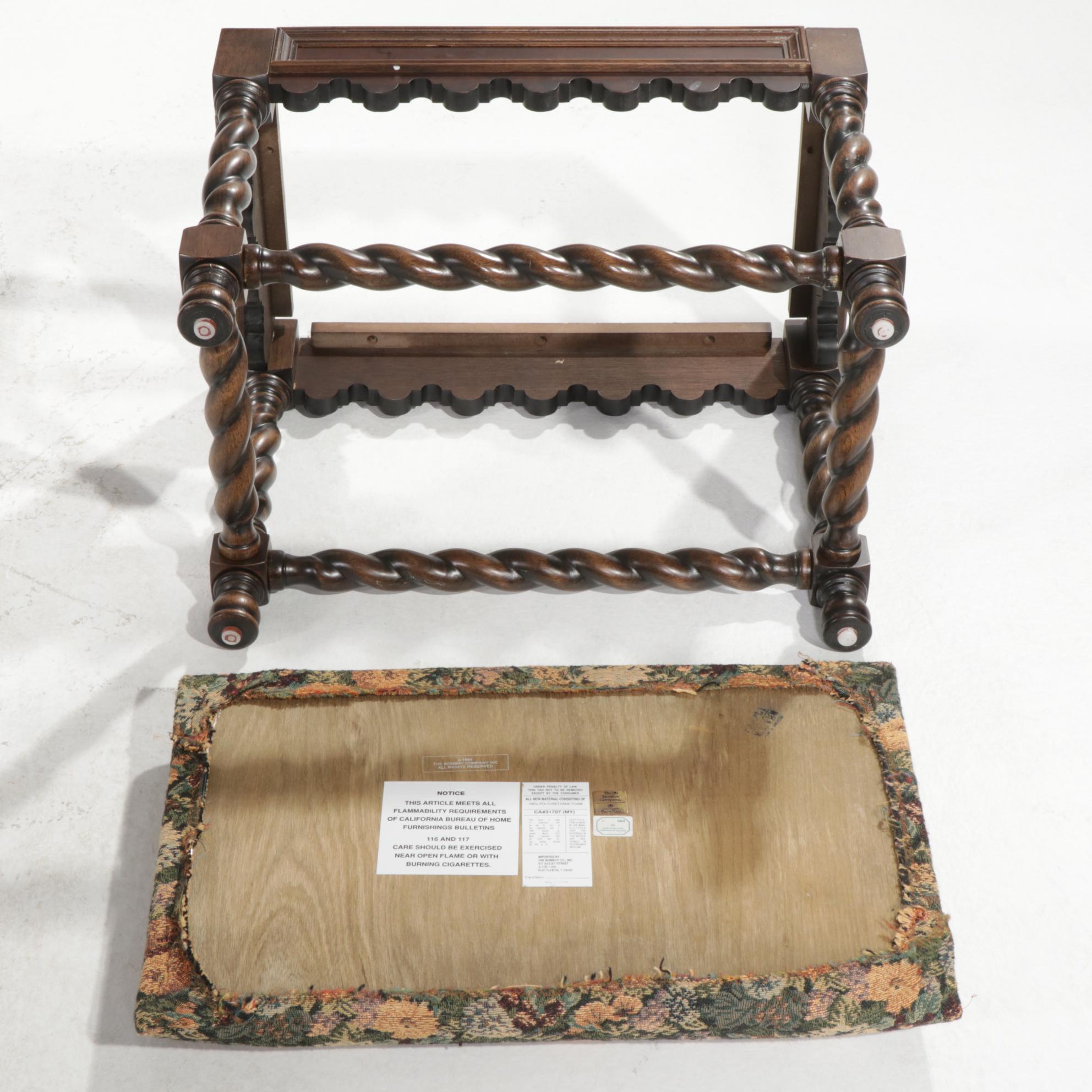 Bombay Company Writing Desk and Stool with Barley Twist Legs