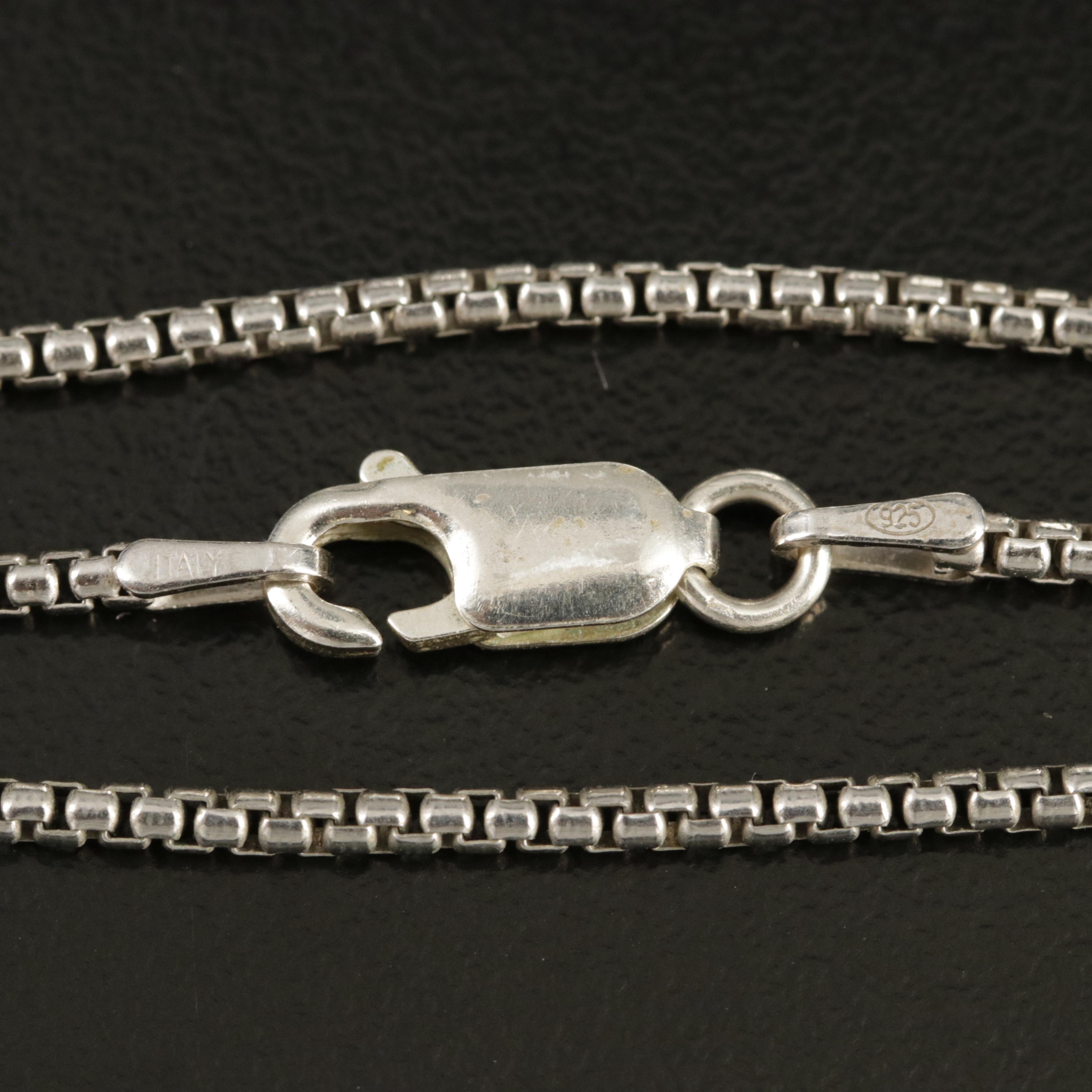 Vintage David Yurman Sterling Black Onyx and Diamond Enhancer Pendant Necklace