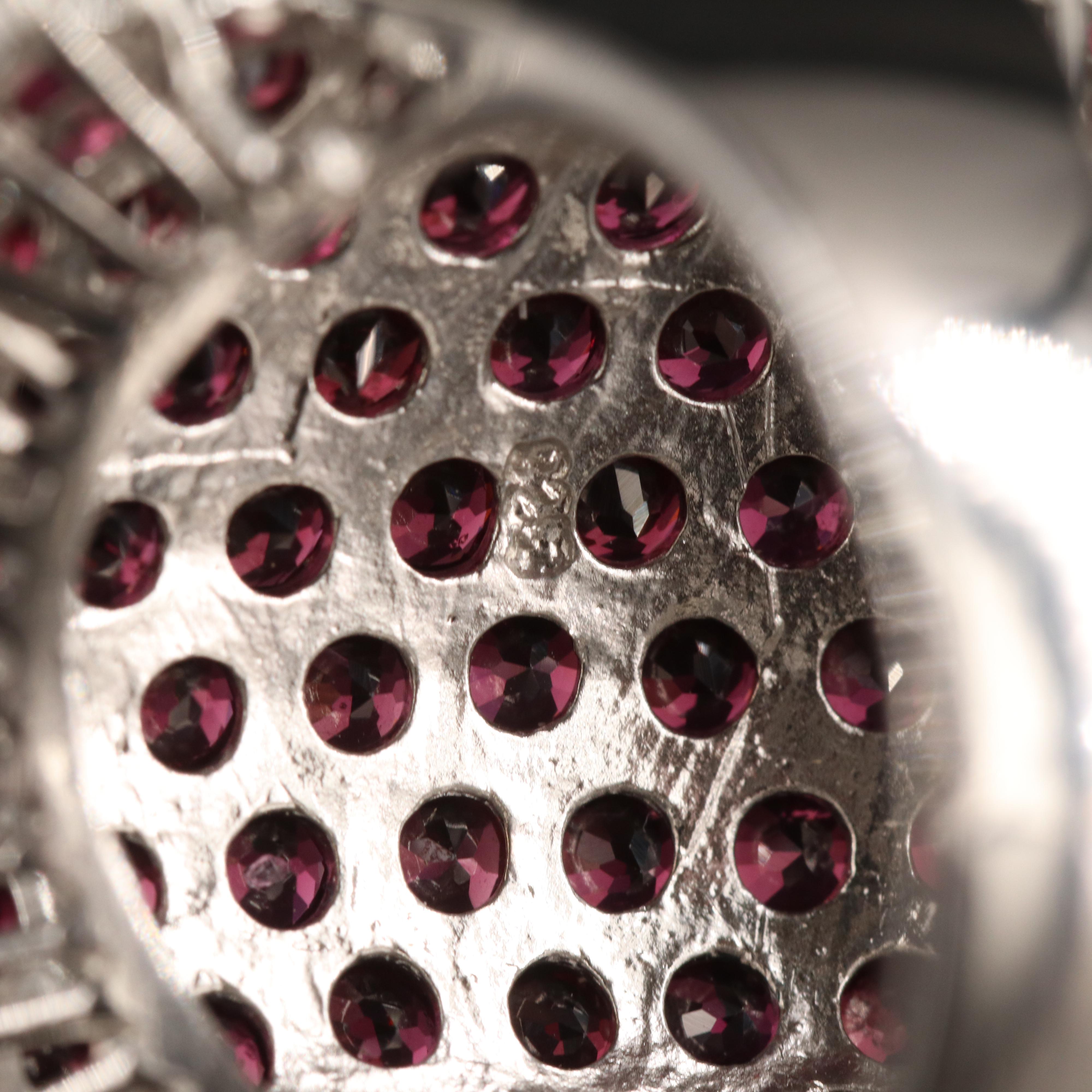 Sterling Pavé Garnet Square Ring