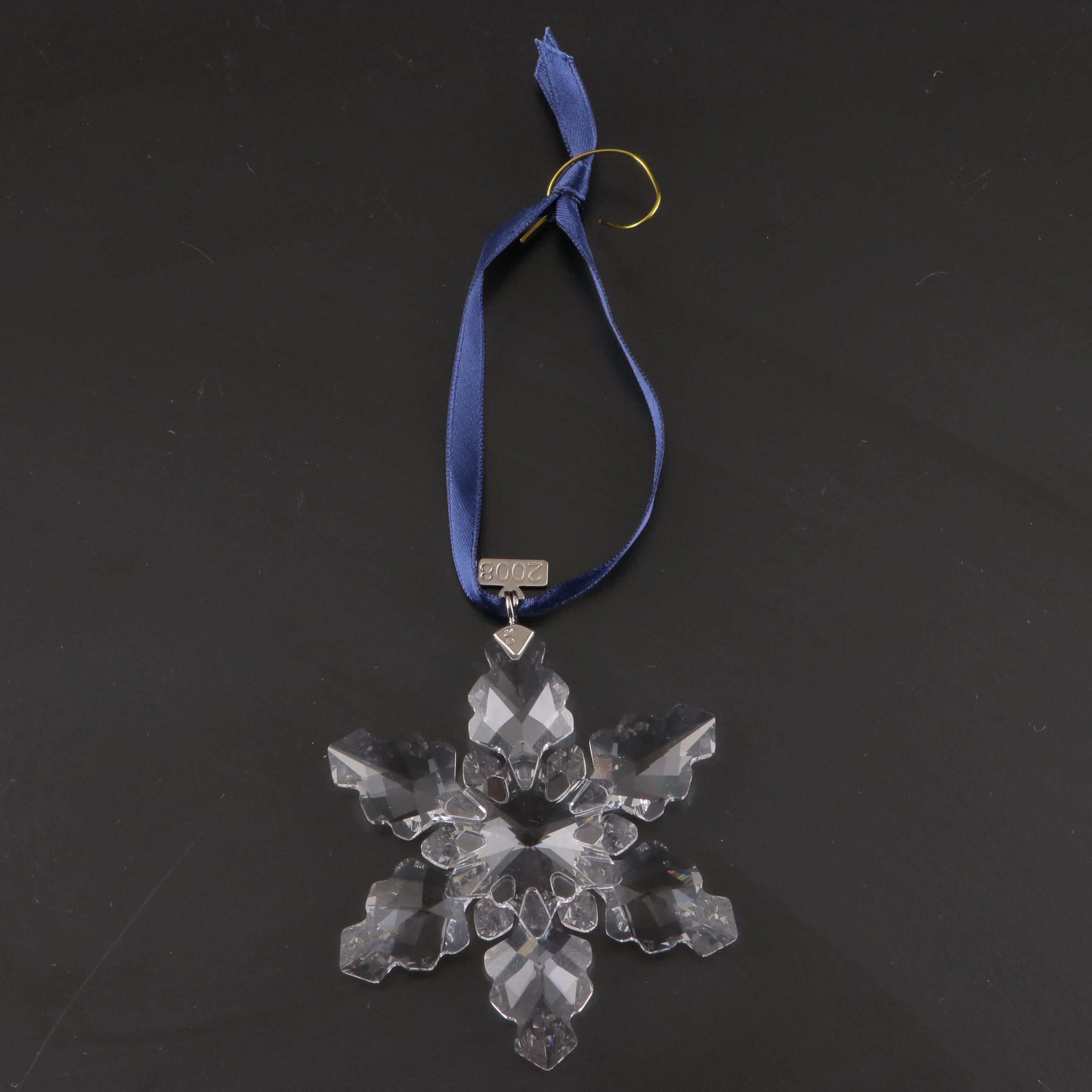 Swarovski Crystal Christmas Snowflake Annual Ornaments, 2006-2009